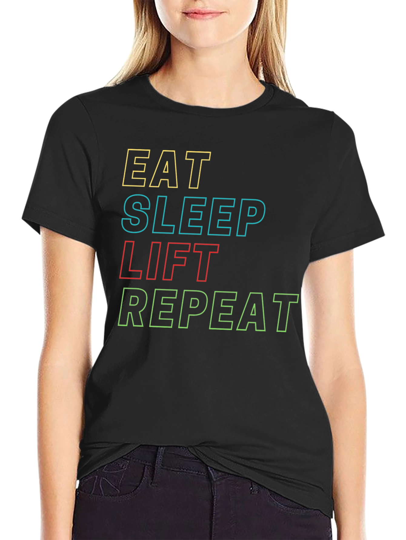 Eat Sleep Lift Repeat Graphic T-Shirt