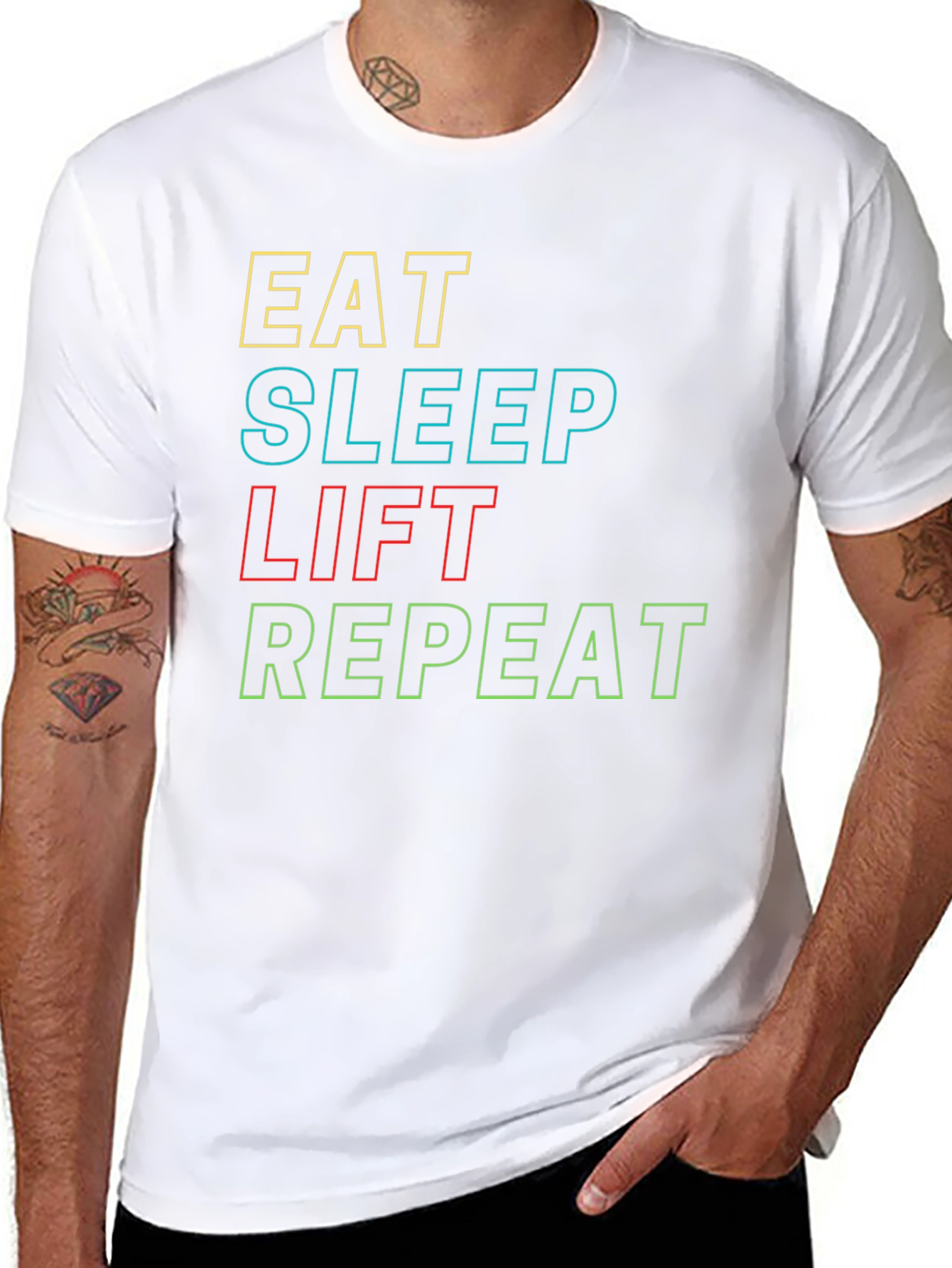 Eat Sleep Lift Repeat Graphic T-Shirt