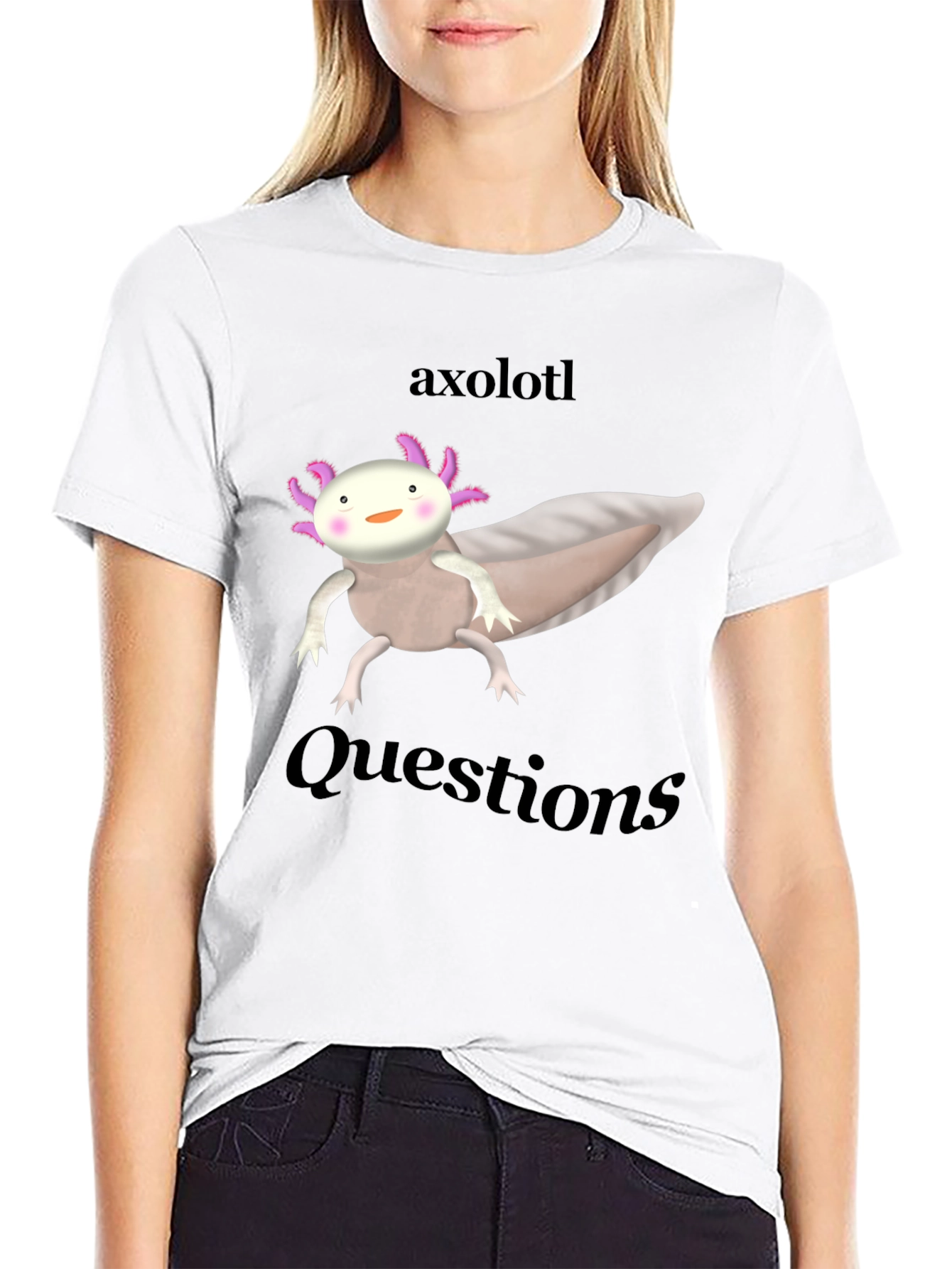 Axolotl Questions Graphic Tee - Funny Animal Shirt