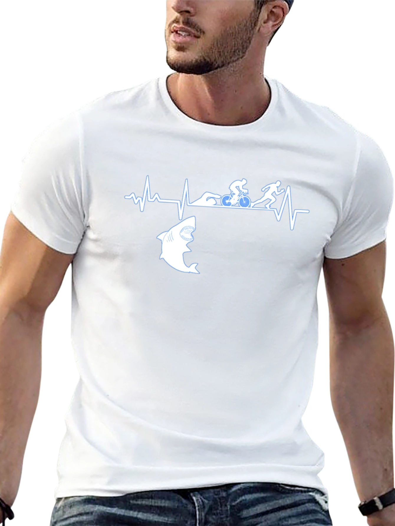 Triathlon Shark Heartbeat T-Shirt