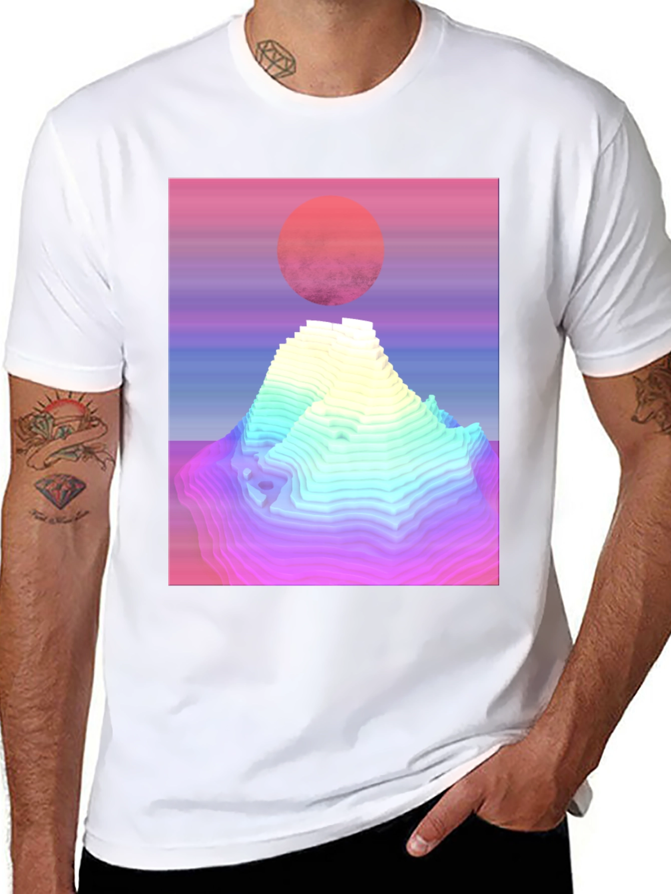 Retro Vaporwave Mountain Graphic Tee
