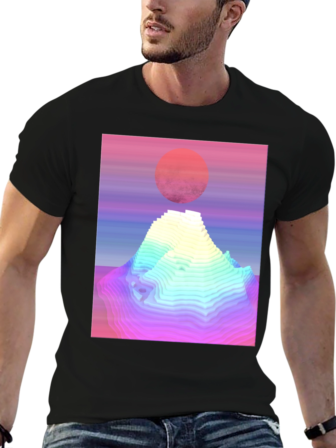 Retro Vaporwave Mountain Graphic Tee