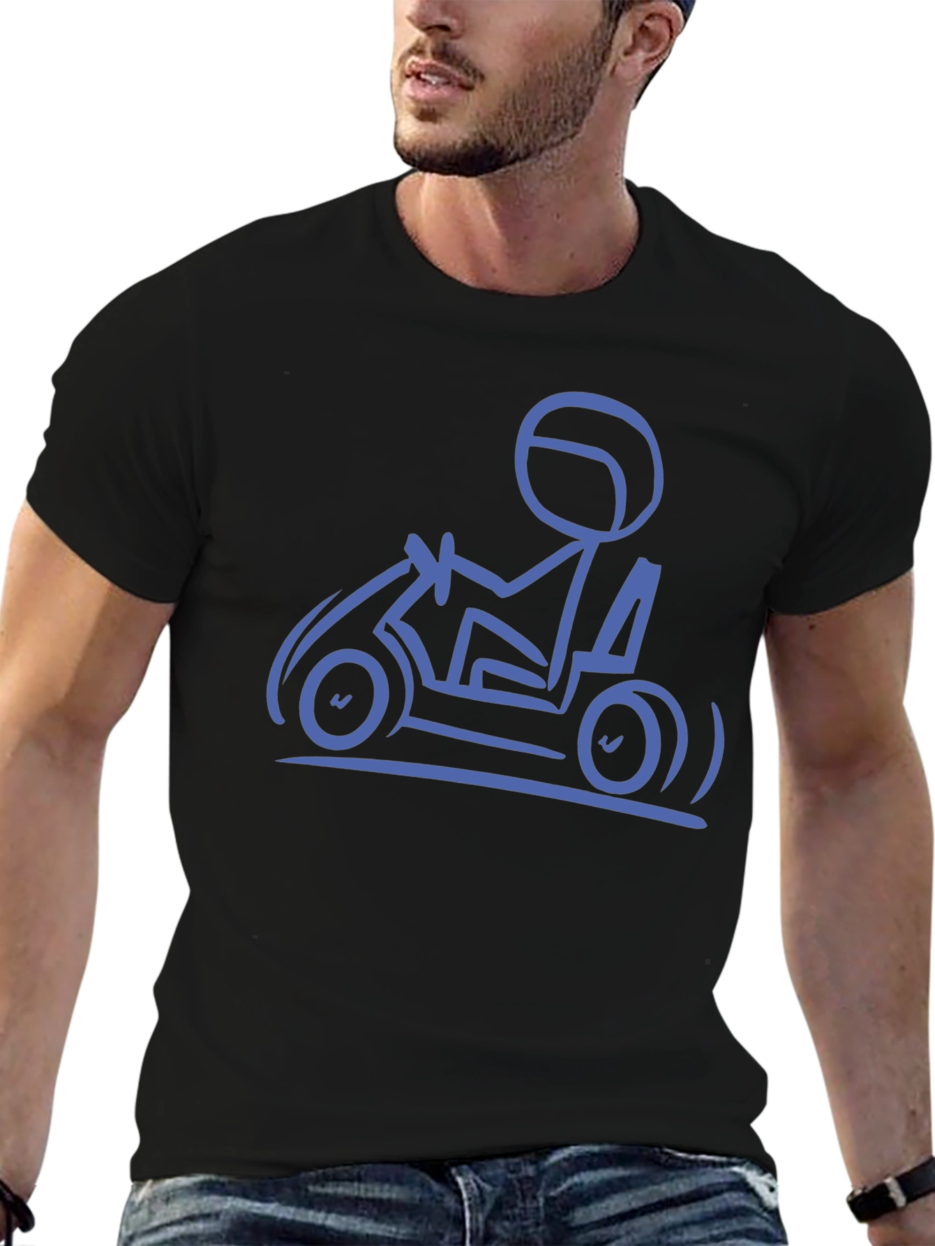 Go-Kart Enthusiast Graphic Tee - Black