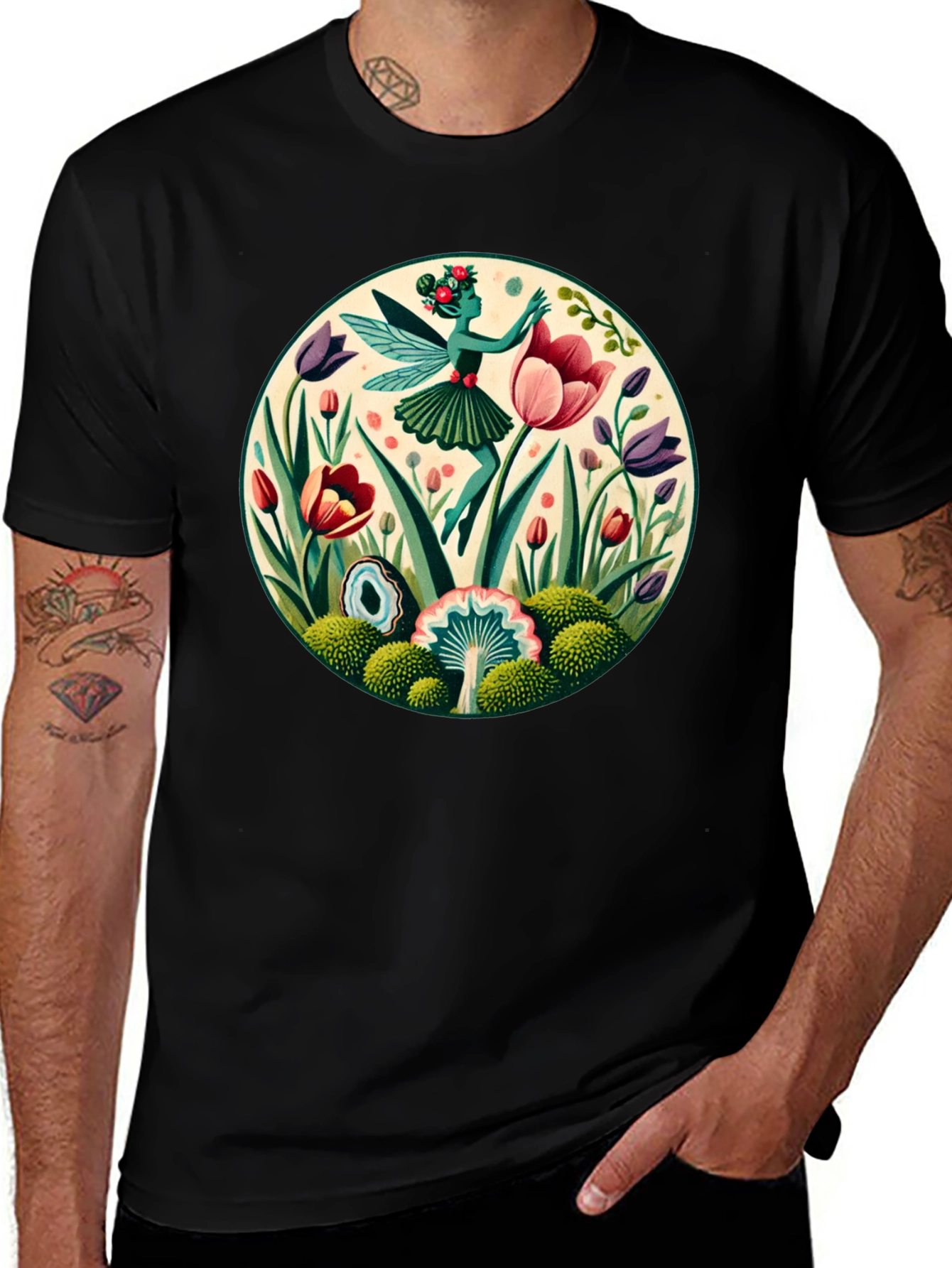 Fairy in Garden Graphic T-Shirt