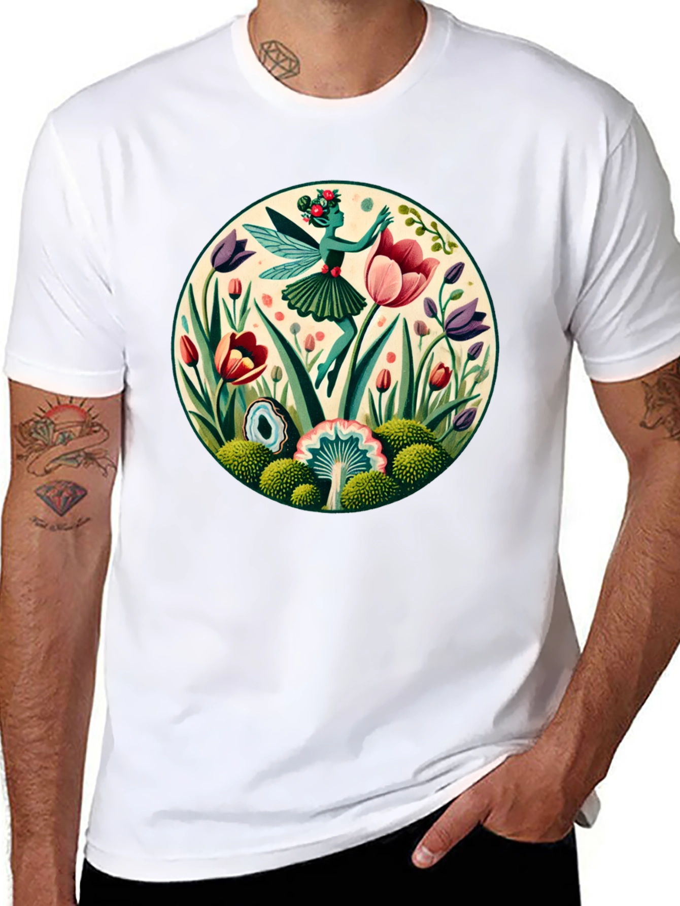 Fairy in Garden Graphic T-Shirt