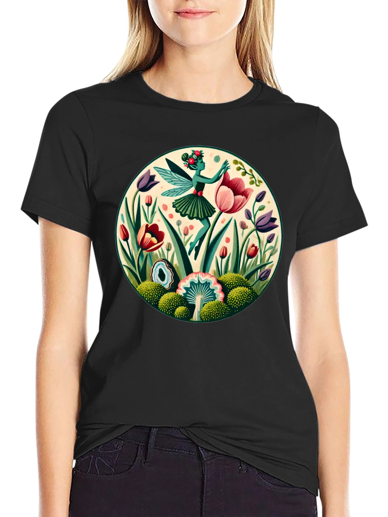 Fairy in Garden Graphic T-Shirt