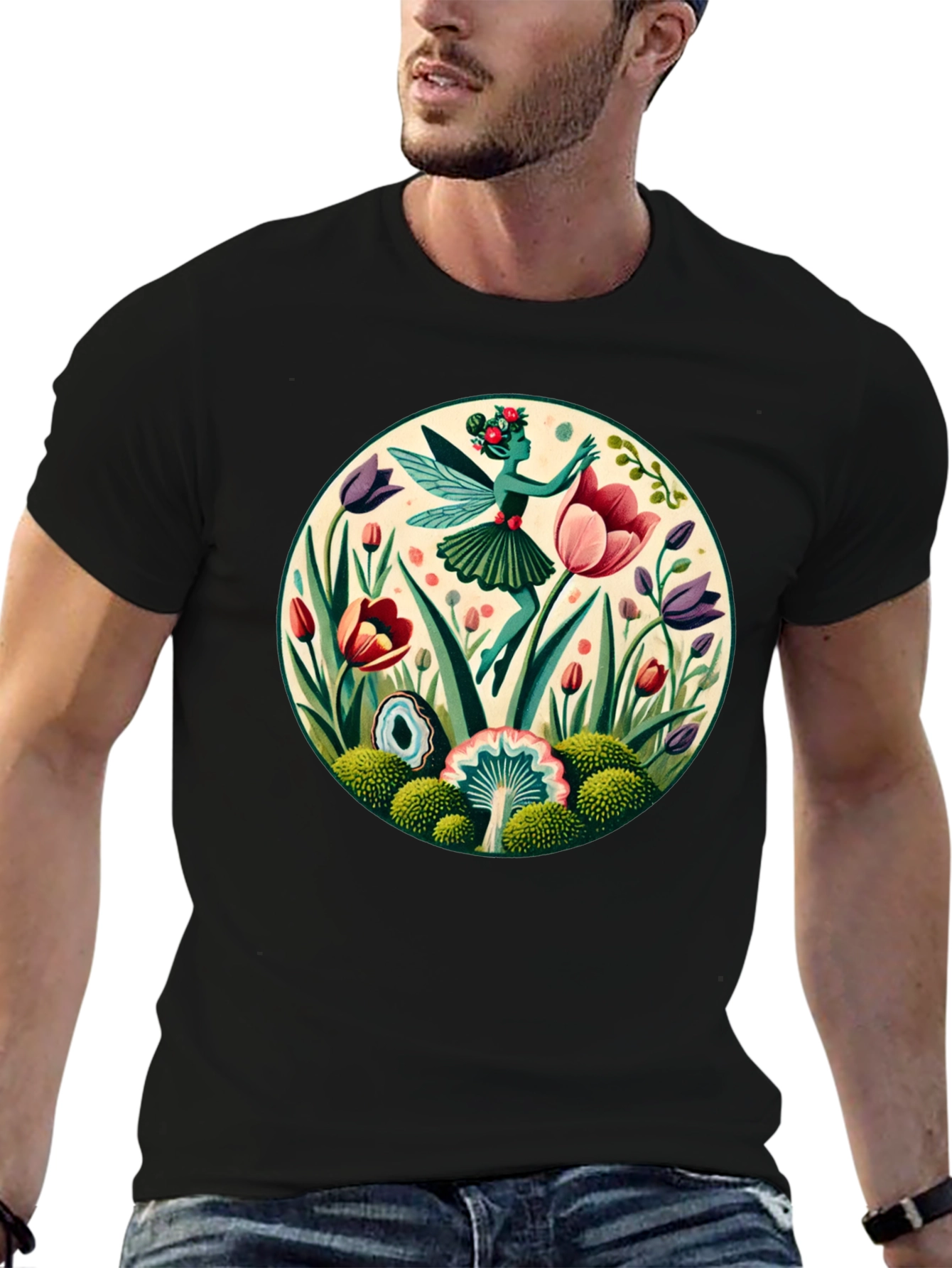Fairy in Garden Graphic T-Shirt