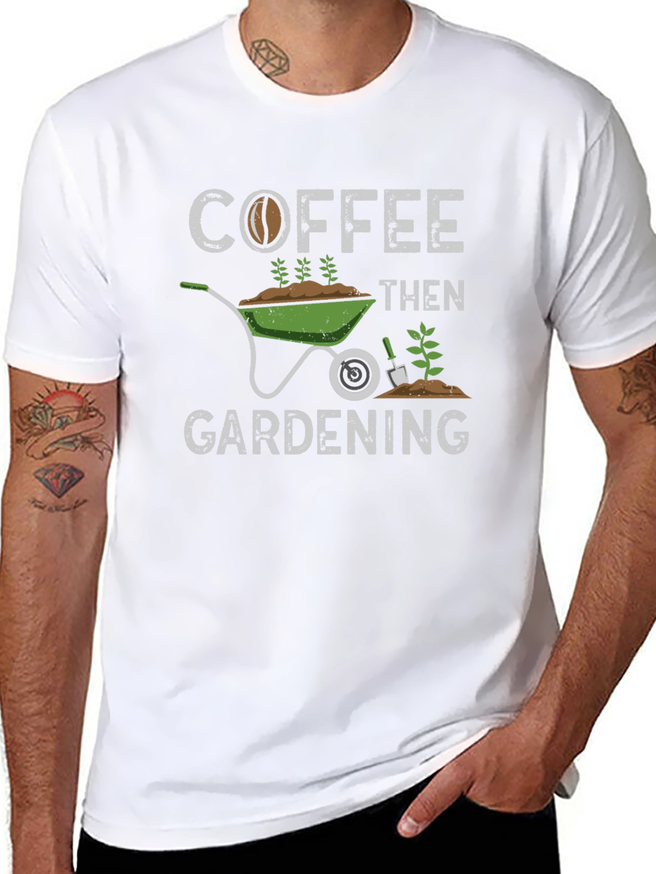 Coffee Then Gardening Graphic Tee
