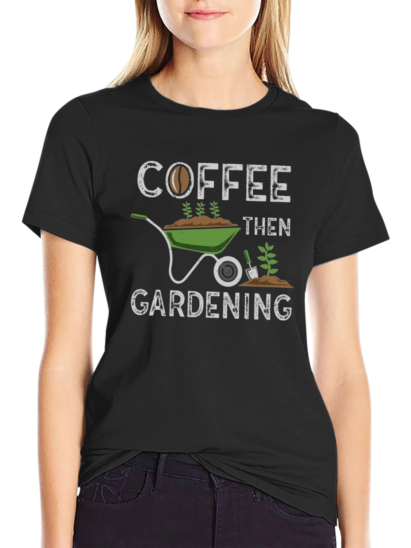 Coffee Then Gardening Graphic Tee