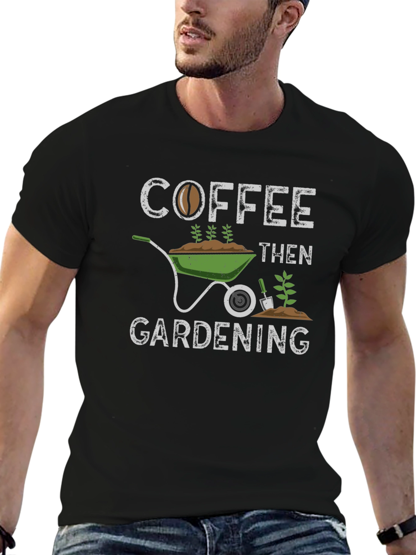 Coffee Then Gardening Graphic Tee