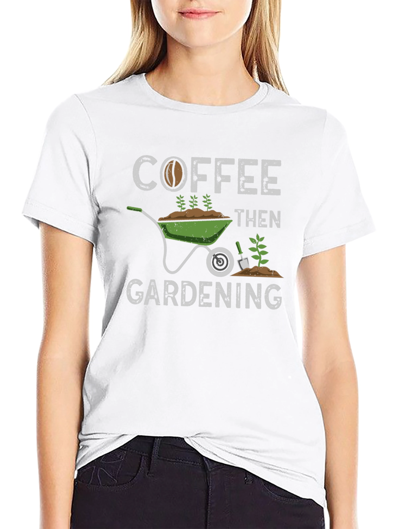 Coffee Then Gardening Graphic Tee