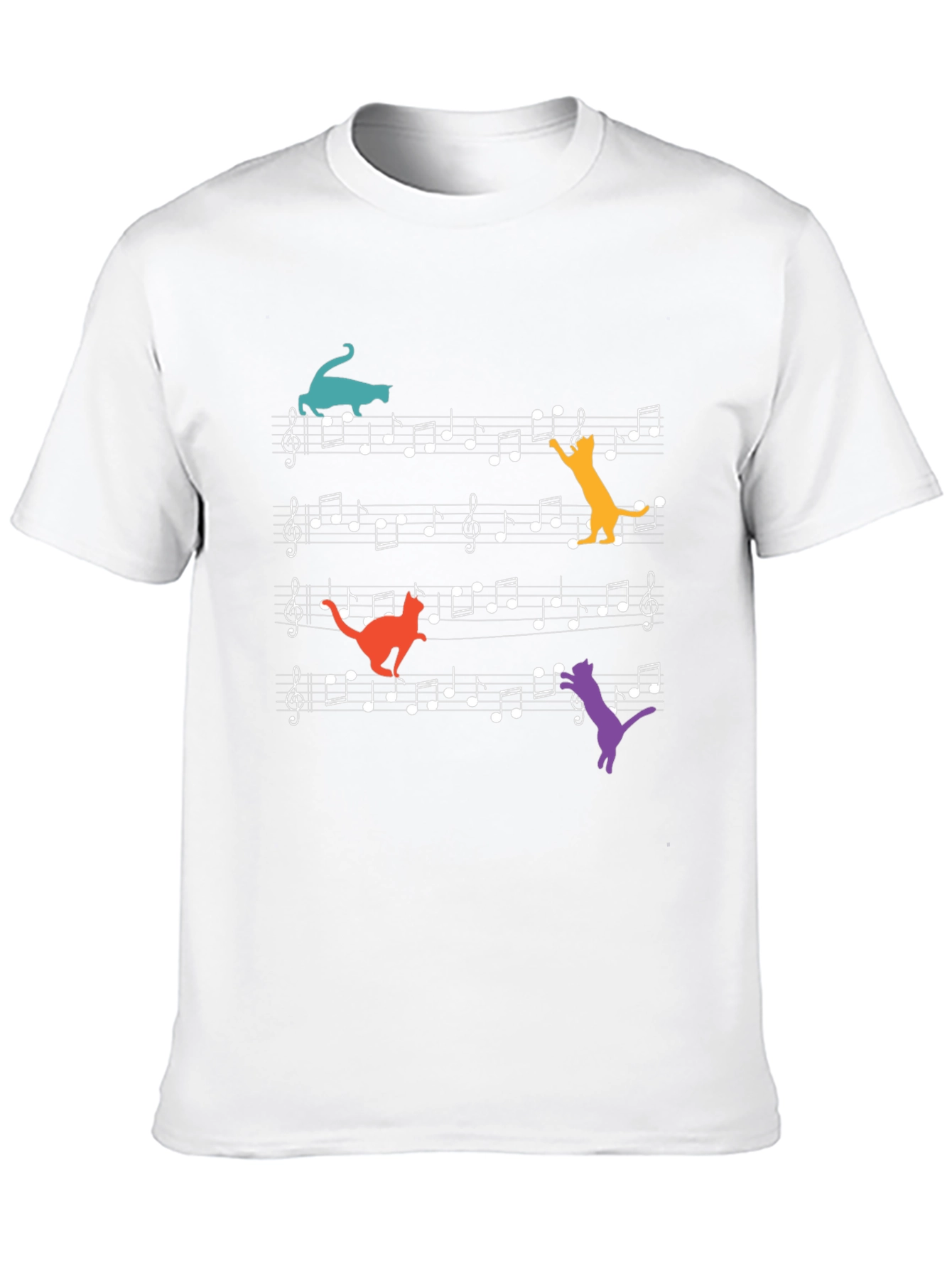 Cats Playing Musical Notes T-Shirt