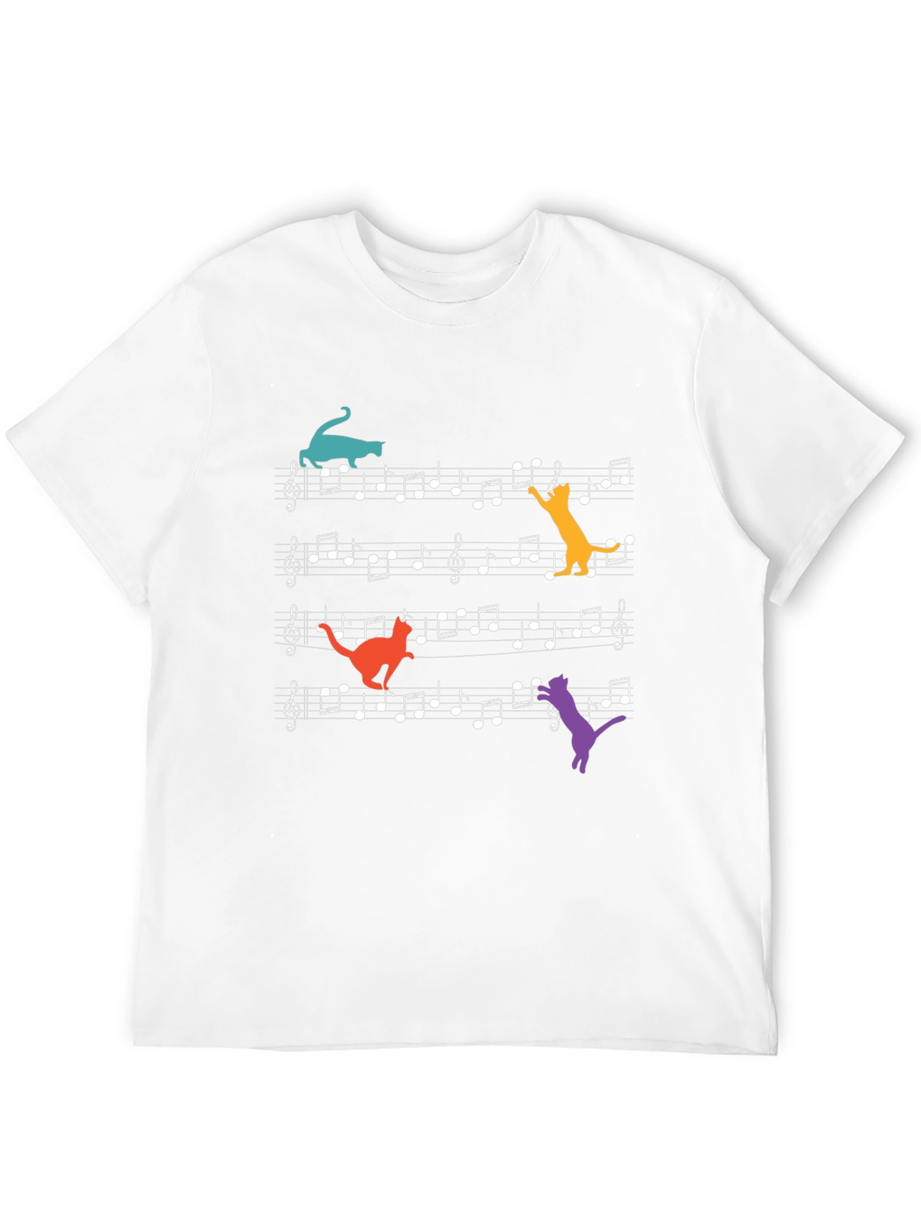 Cats Playing Musical Notes T-Shirt