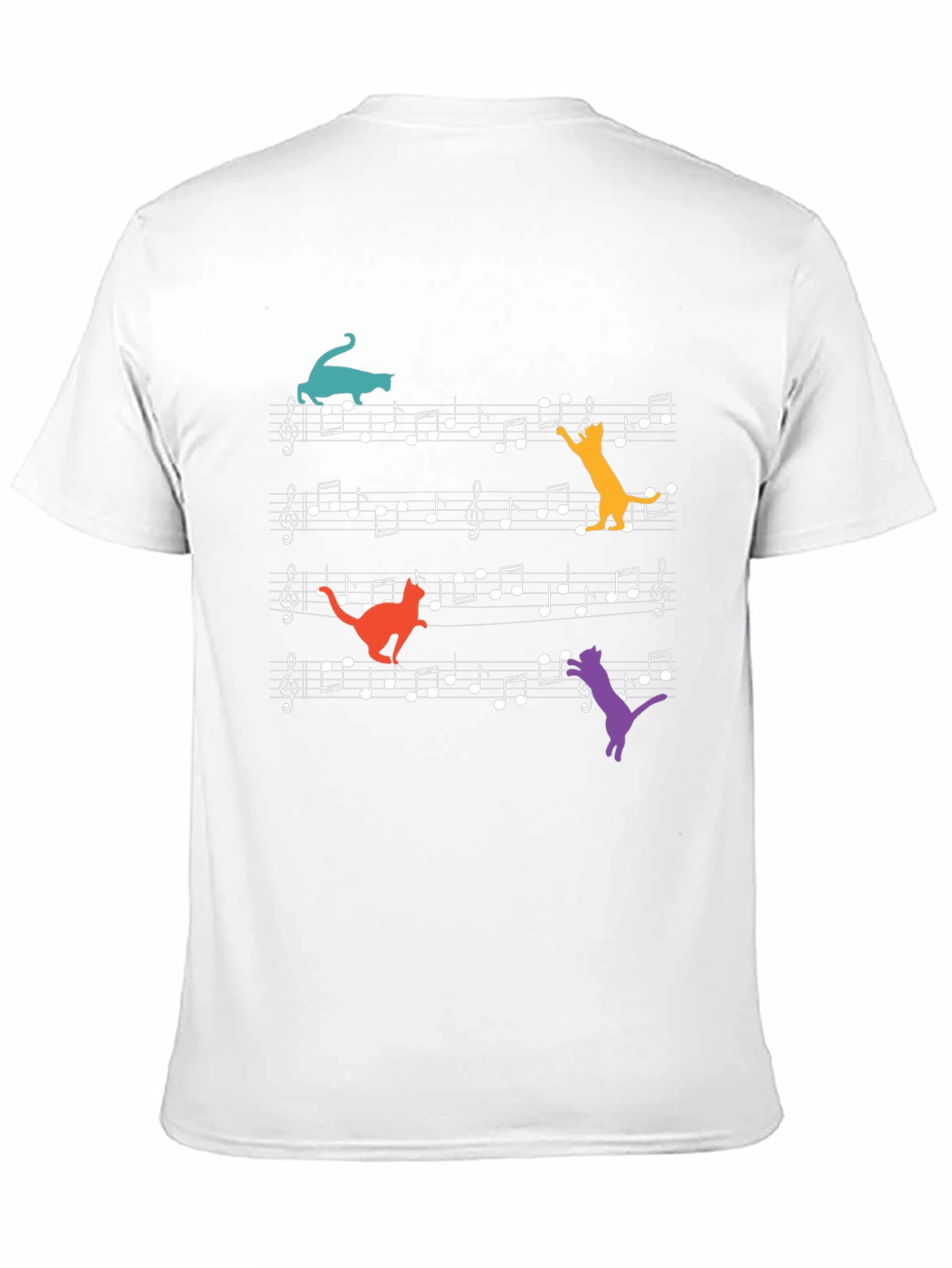 Cats Playing Musical Notes T-Shirt
