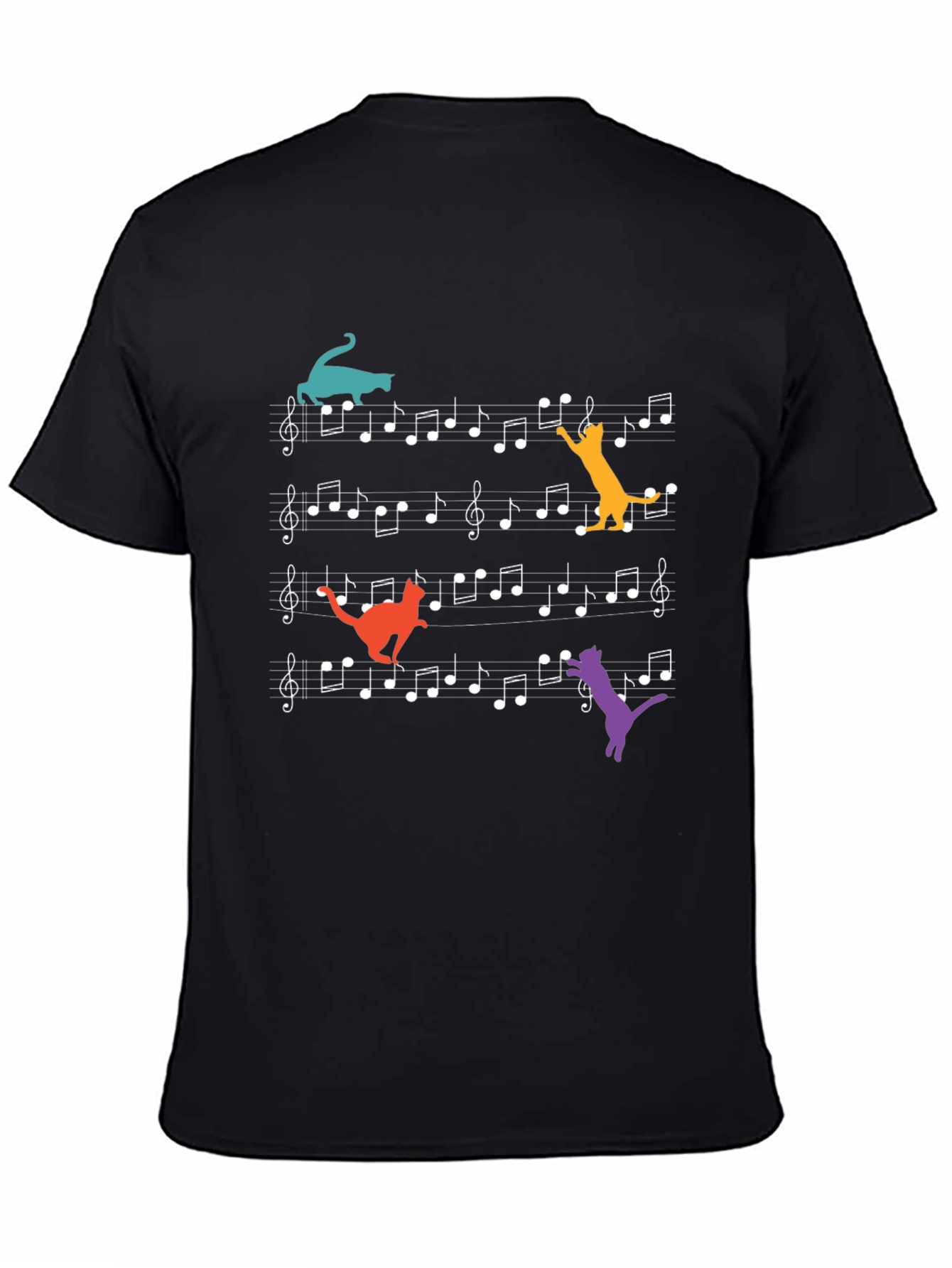 Cats Playing Musical Notes T-Shirt