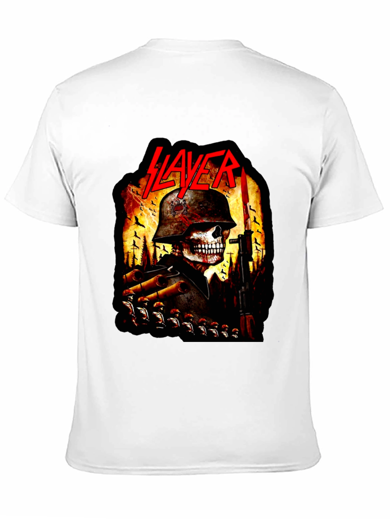 Slayer Band Skull Soldier Graphic Black T-Shirt