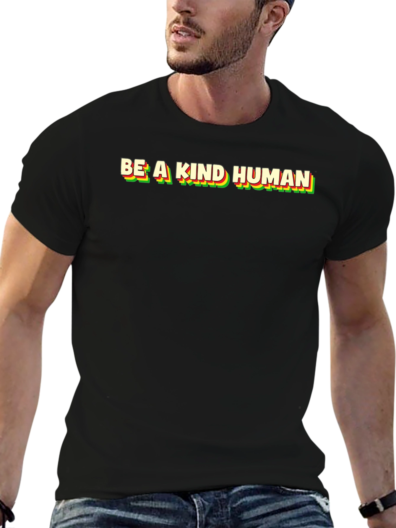 Be A Kind Human Graphic Tee - Black
