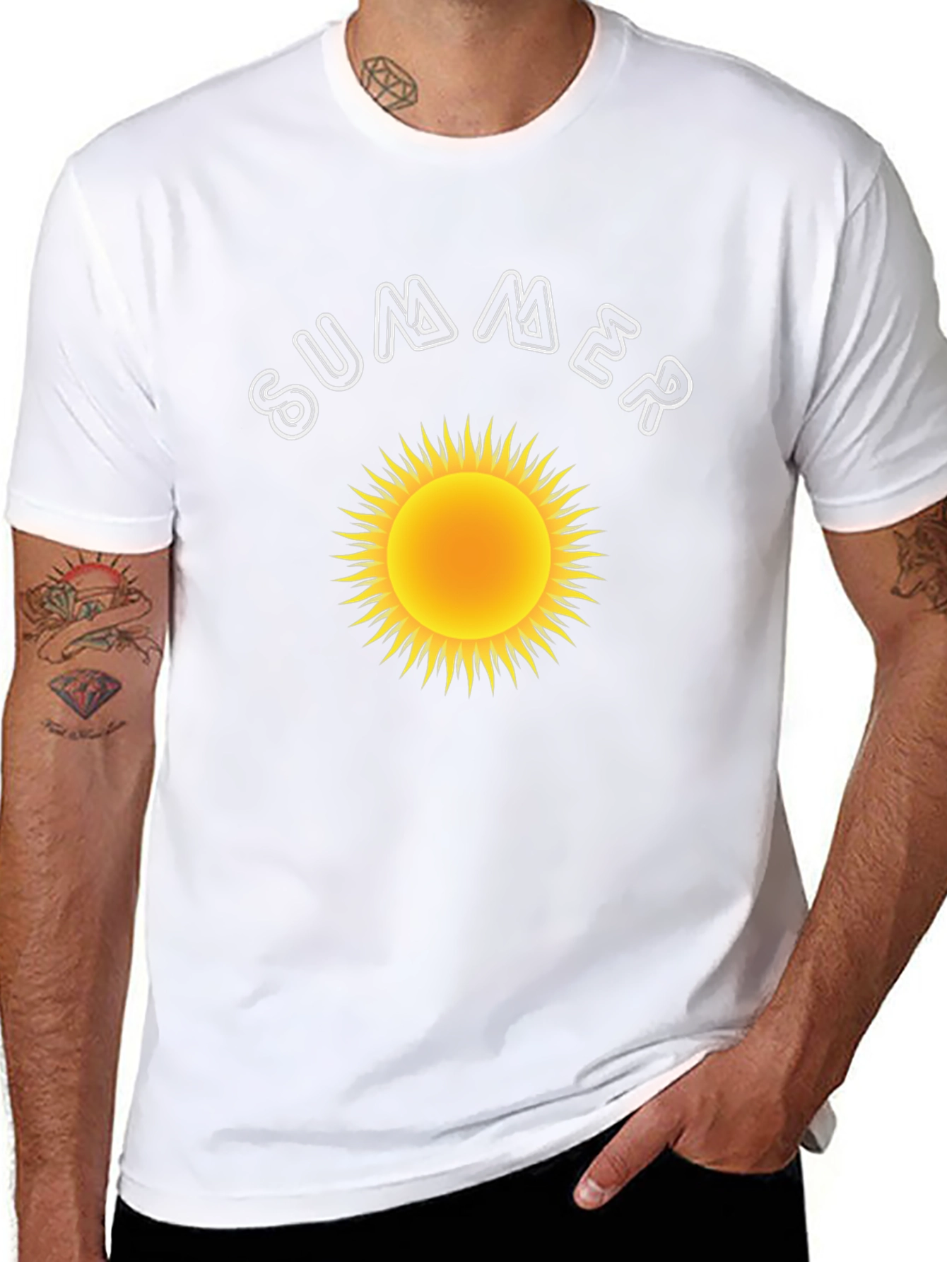 Summer Sun Graphic Black T-Shirt