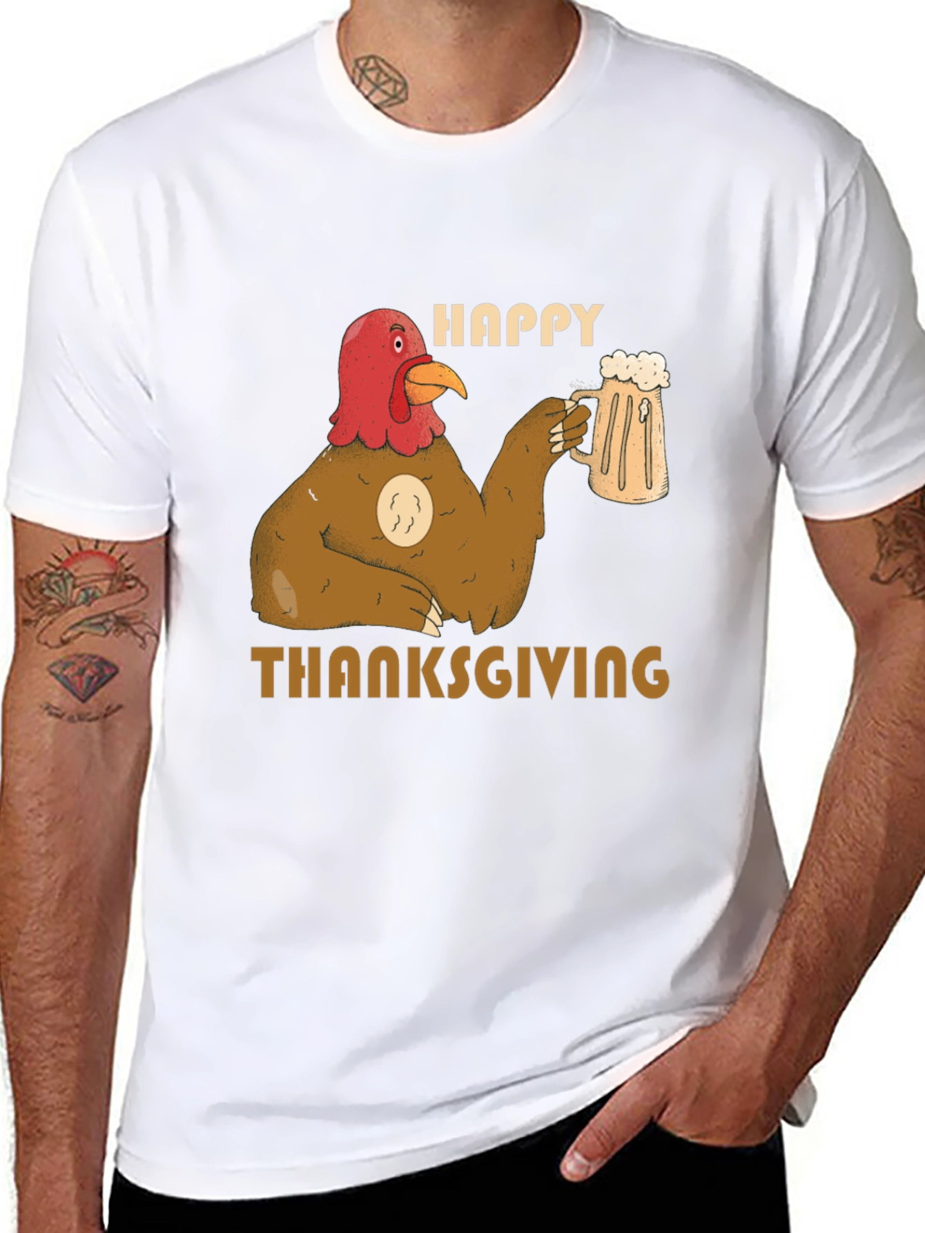 Happy Thanksgiving Turkey Beer T-Shirt