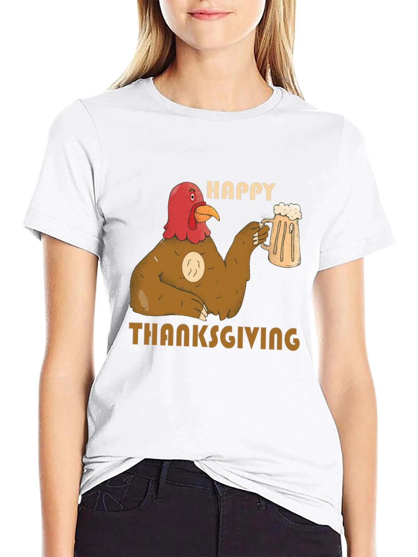Happy Thanksgiving Turkey Beer T-Shirt