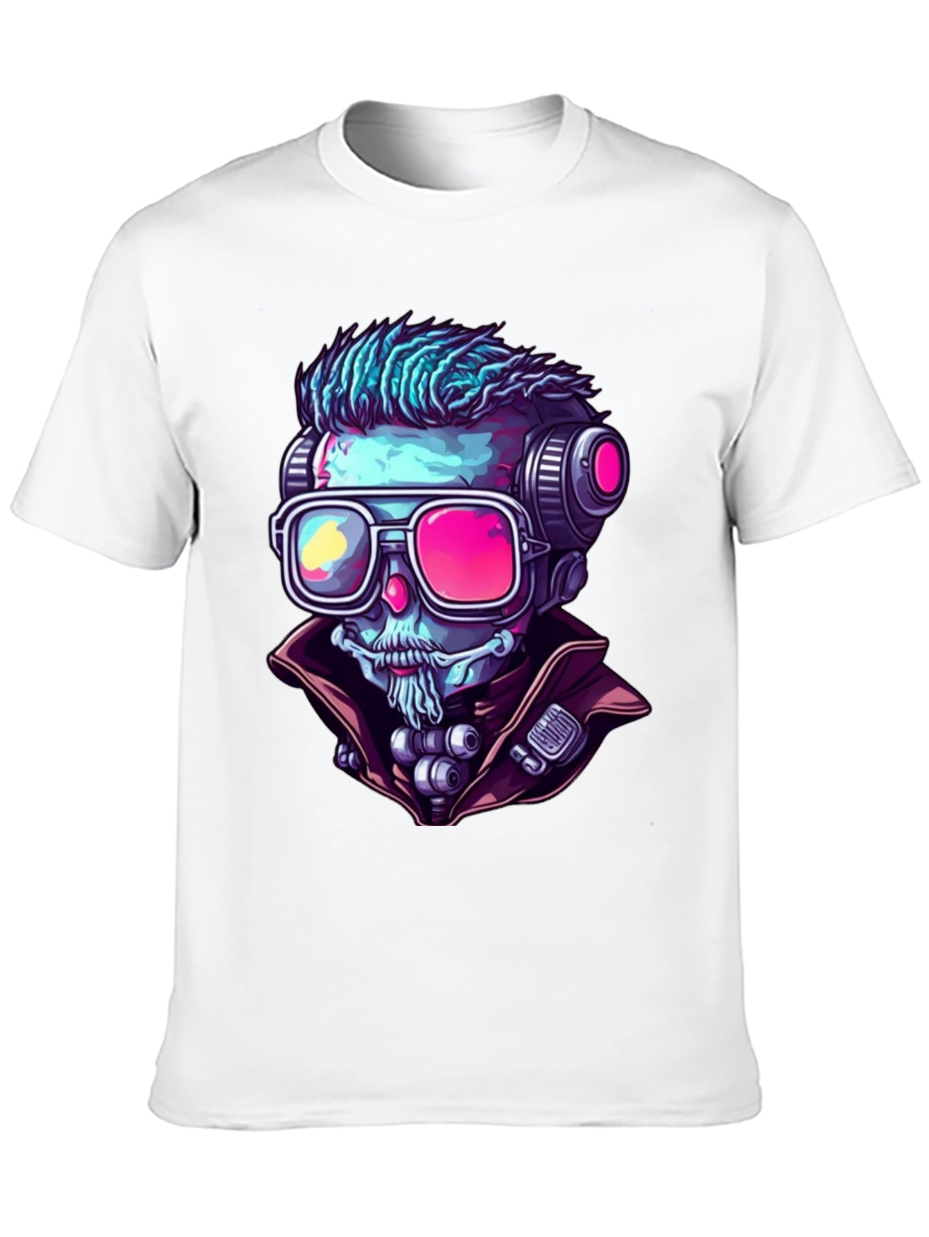 Cyberpunk Skeleton Graphic Tee - Unique Design