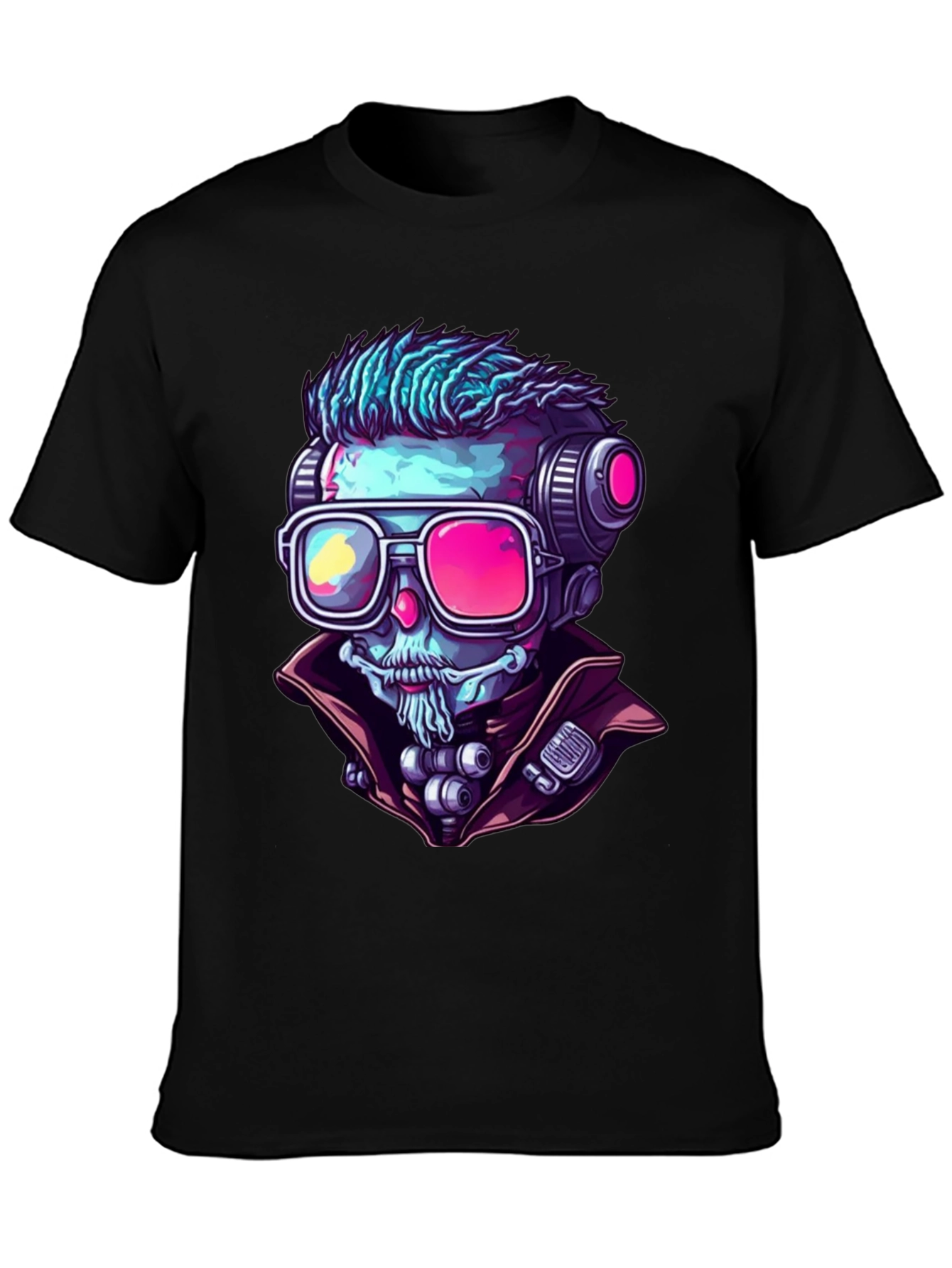 Cyberpunk Skeleton Graphic Tee - Unique Design