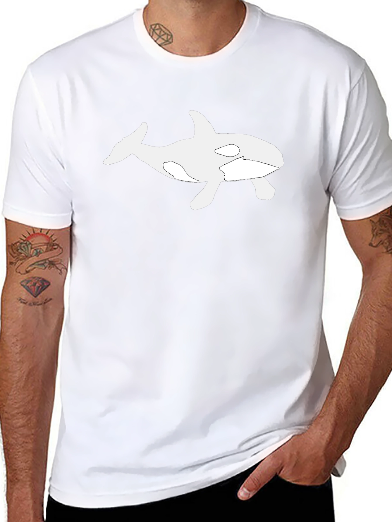 Orca Graphic T-Shirt - Black Cotton Blend