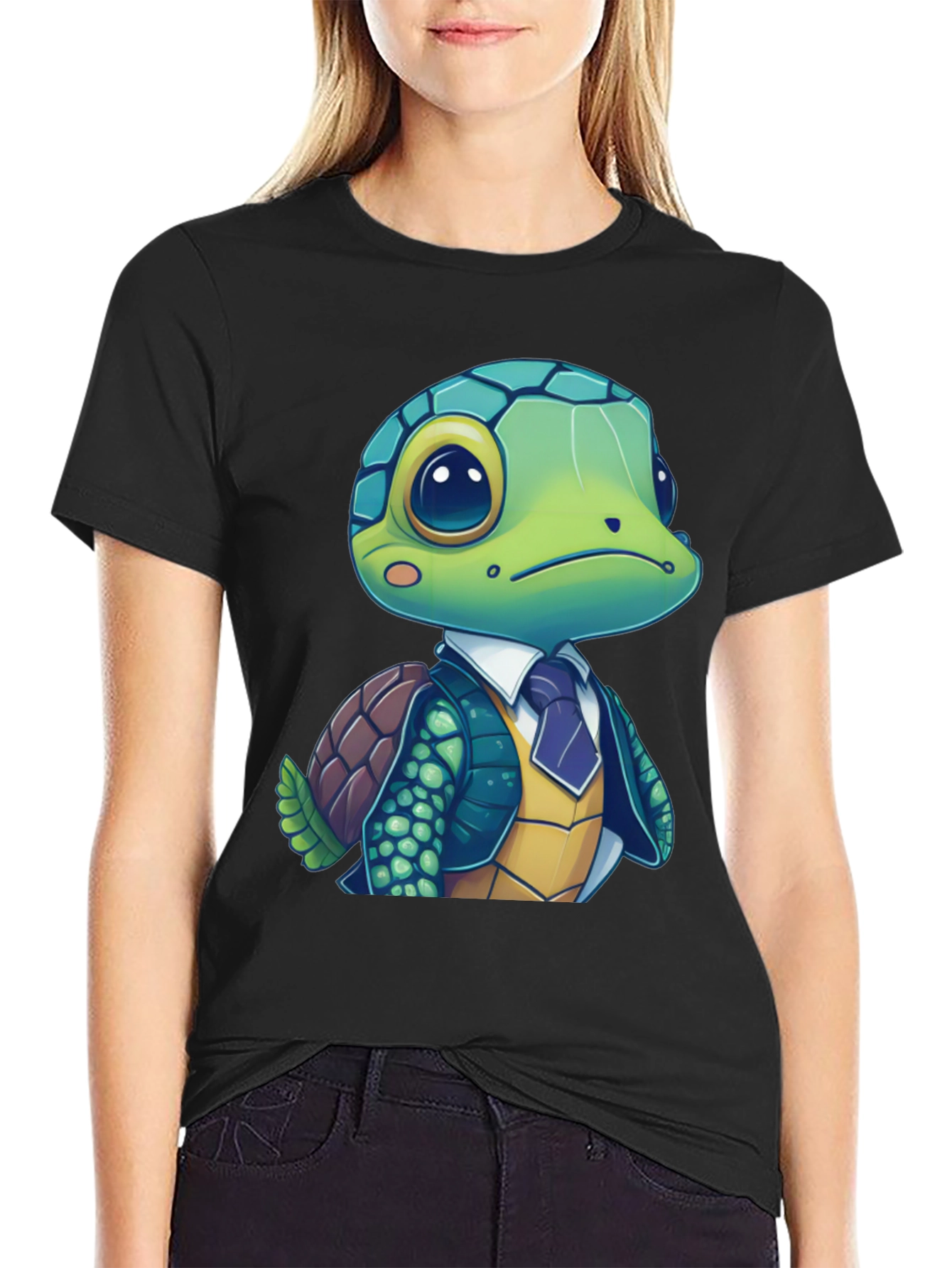 Turtle in Suit Graphic Tee - Premium Cotton Blend