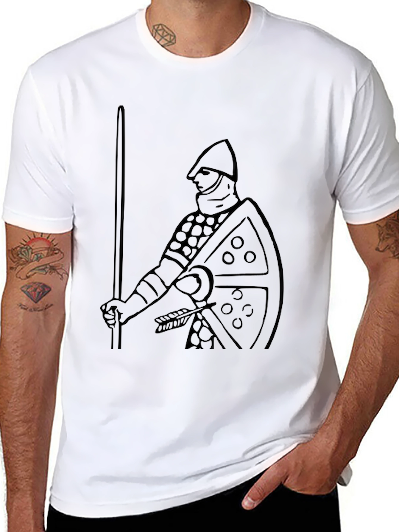 Knight Graphic T-Shirt - Black Cotton Tee