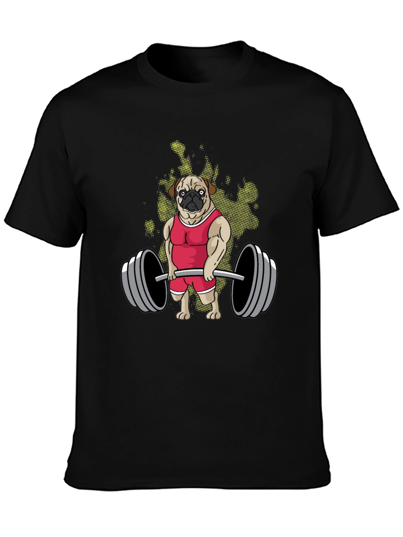 Weightlifting Pug Graphic T-Shirt
