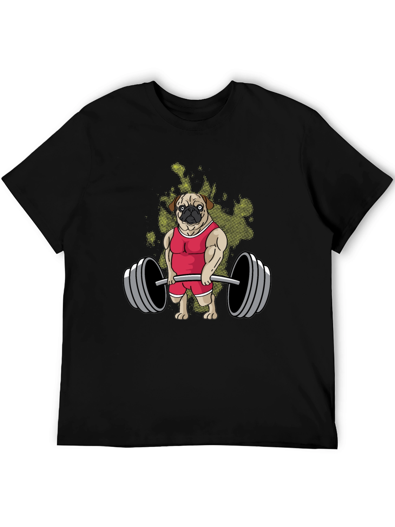 Weightlifting Pug Graphic T-Shirt