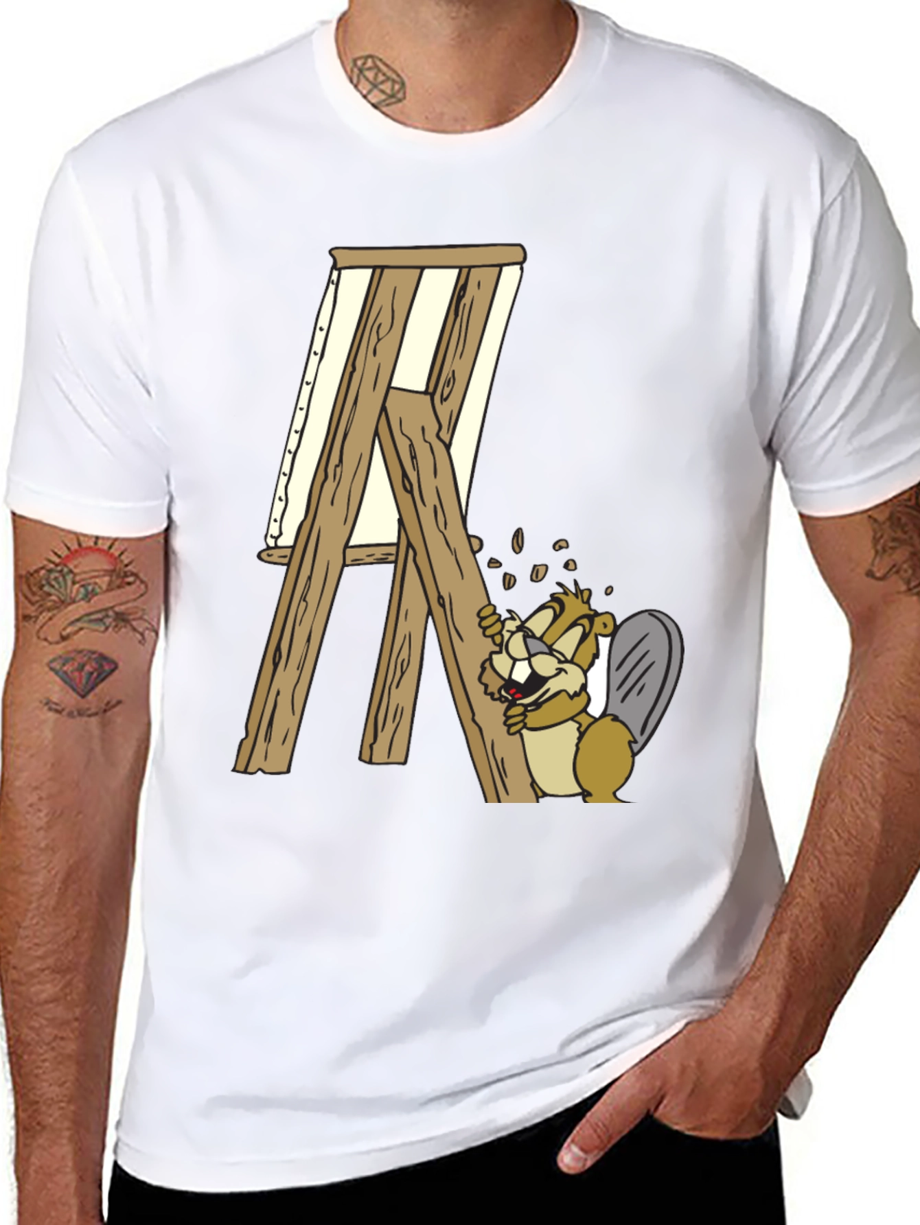 Beaver Artist Graphic T-Shirt
