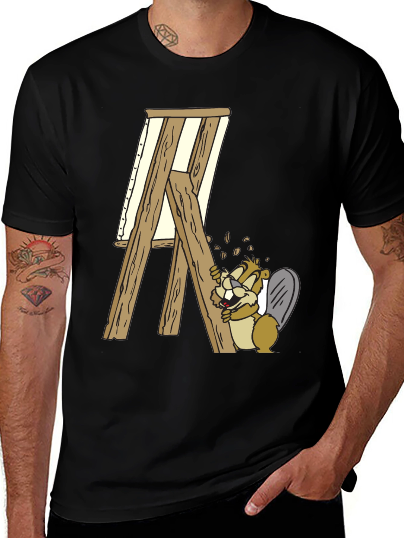 Beaver Artist Graphic T-Shirt
