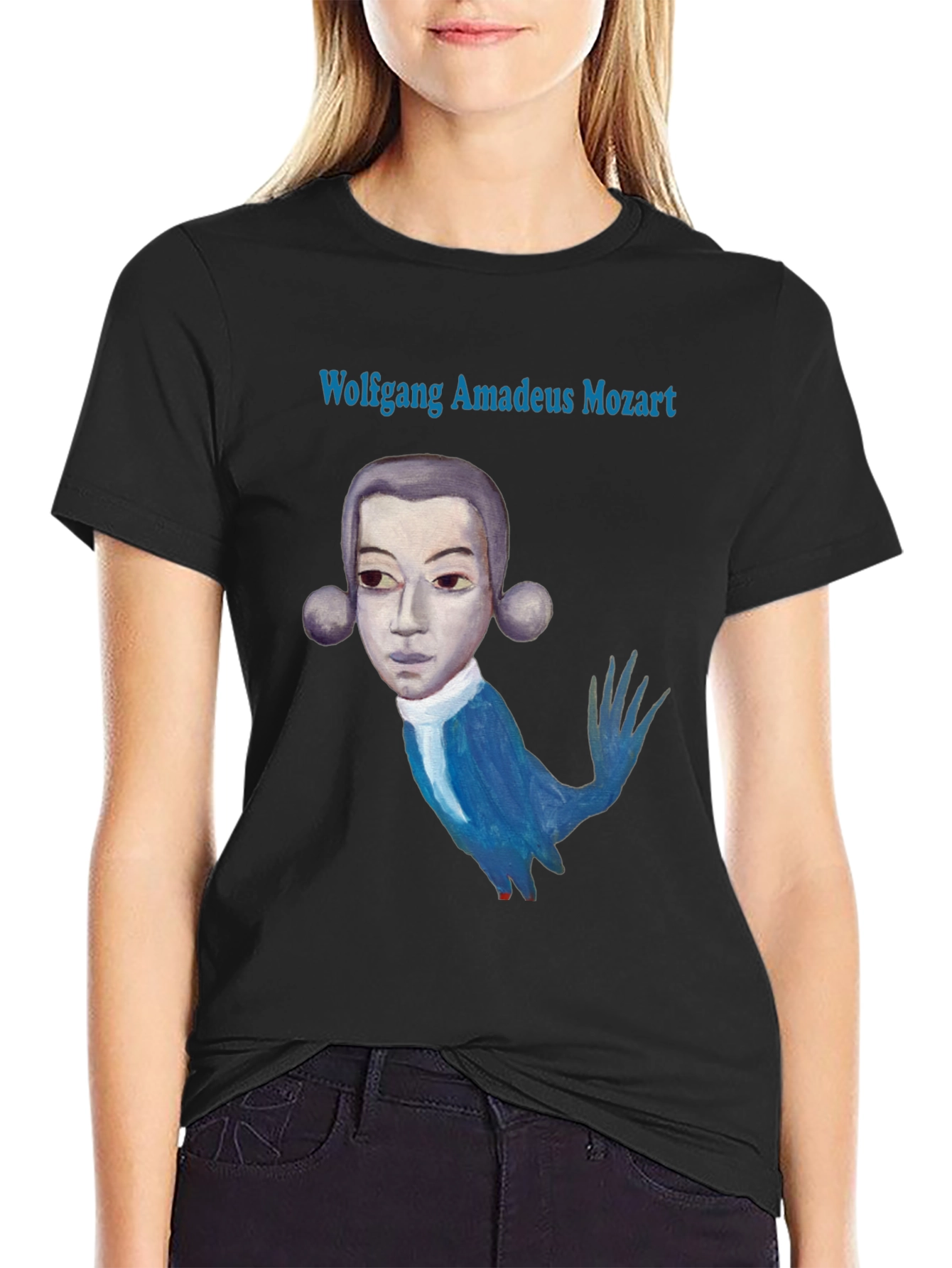 Wolfgang Amadeus Mozart Graphic T-Shirt - Black