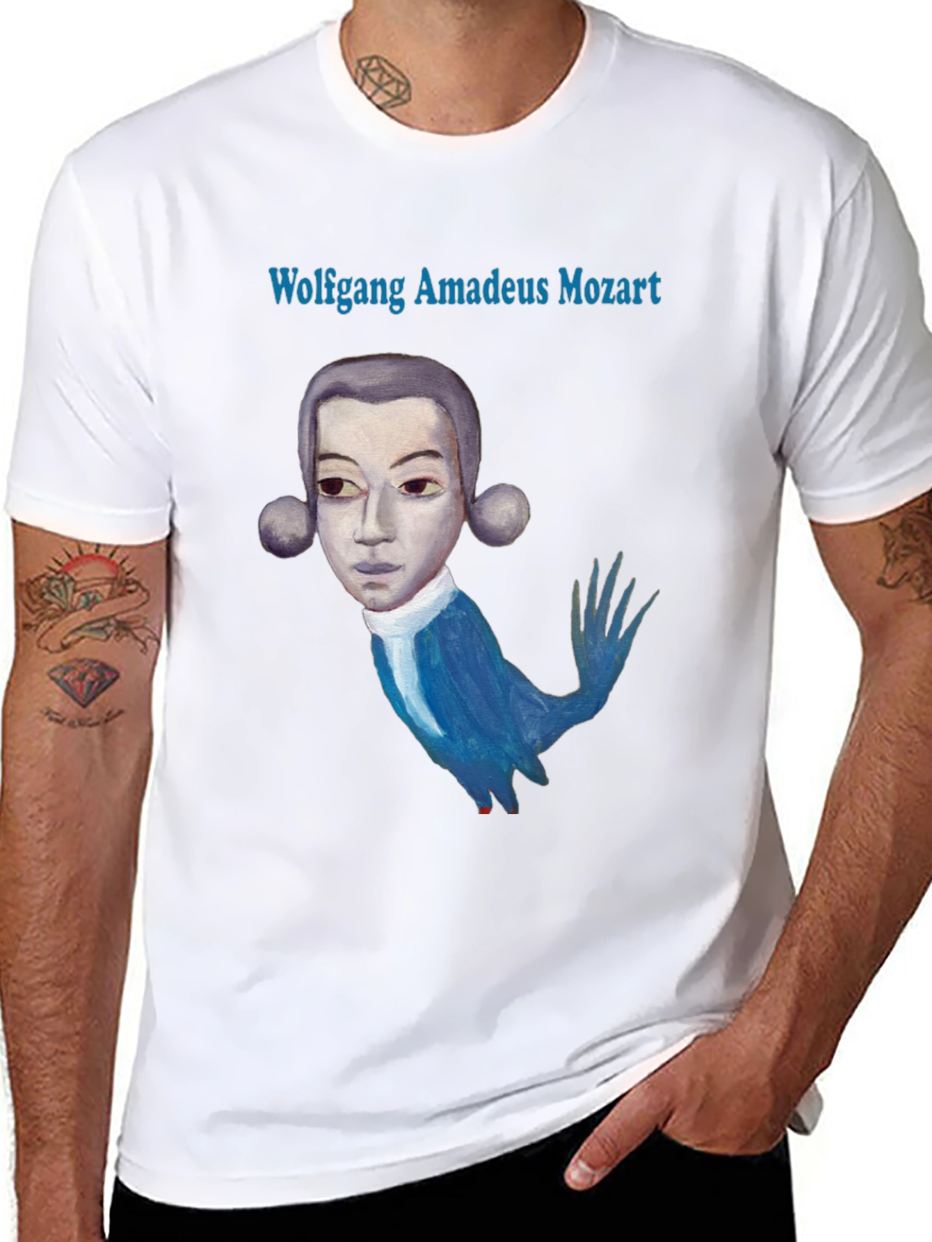 Wolfgang Amadeus Mozart Graphic T-Shirt - Black