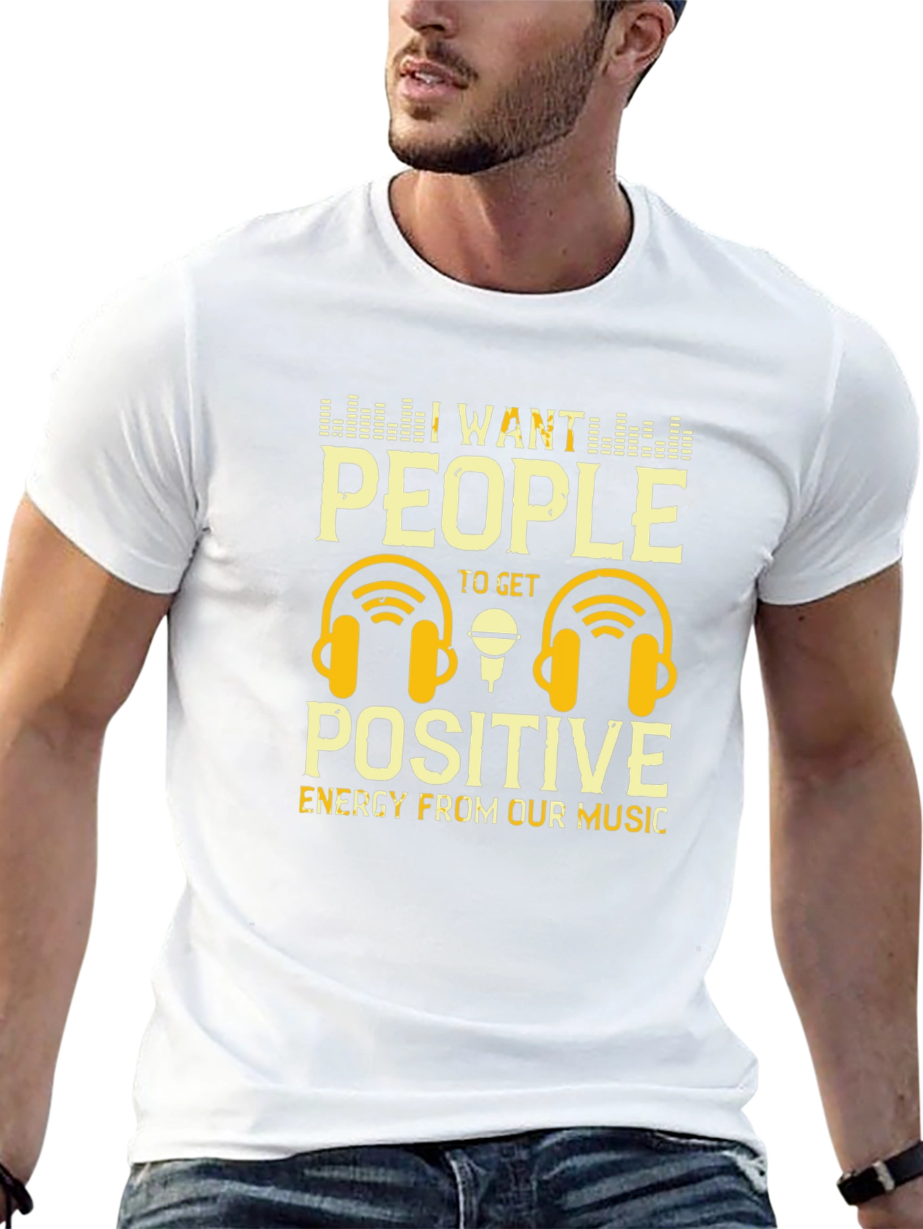 Positive Energy Music T-Shirt - DJ Headphones Graphic Tee