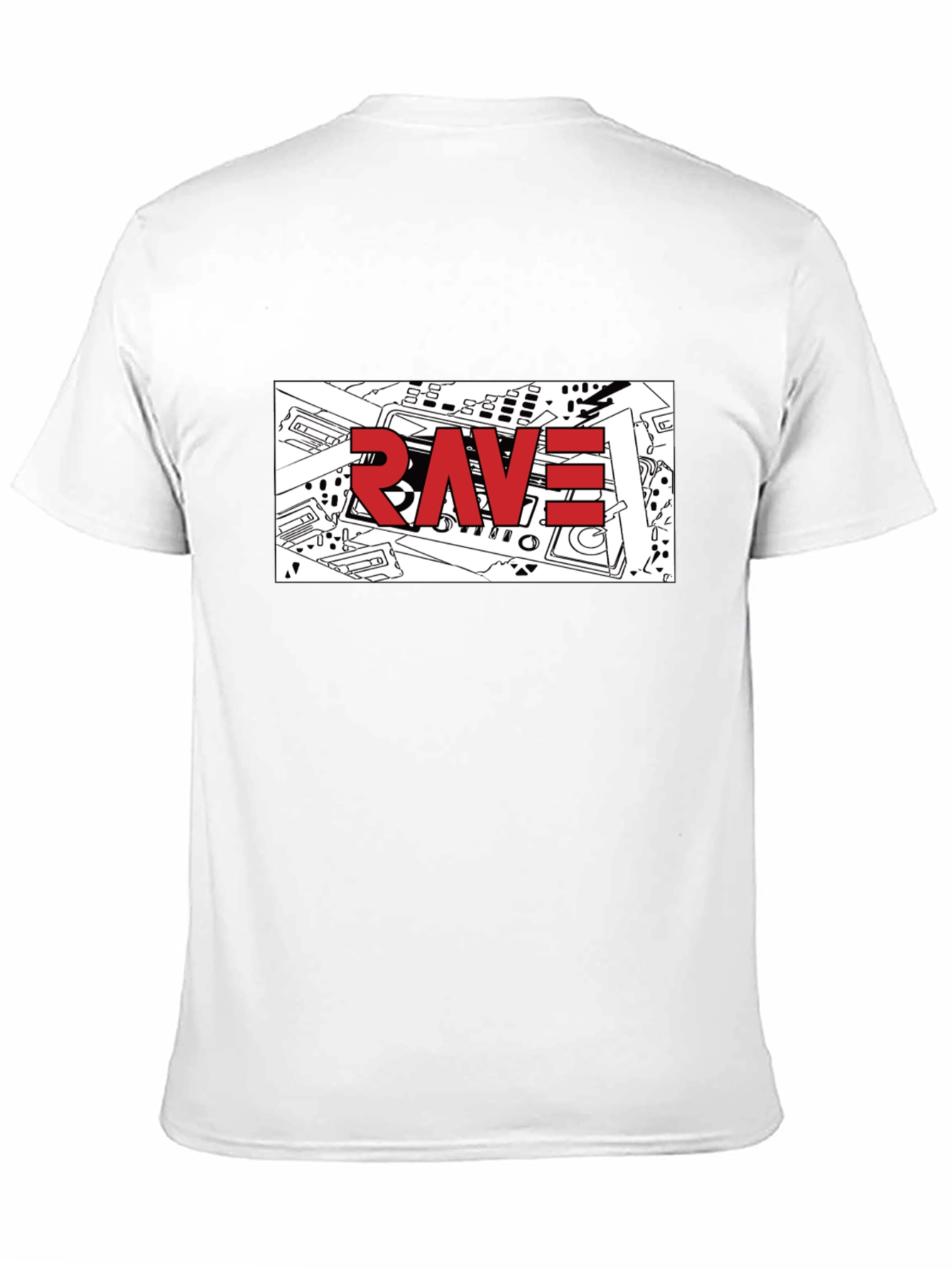 Rave Graphic T-Shirt - Black Crew Neck Tee