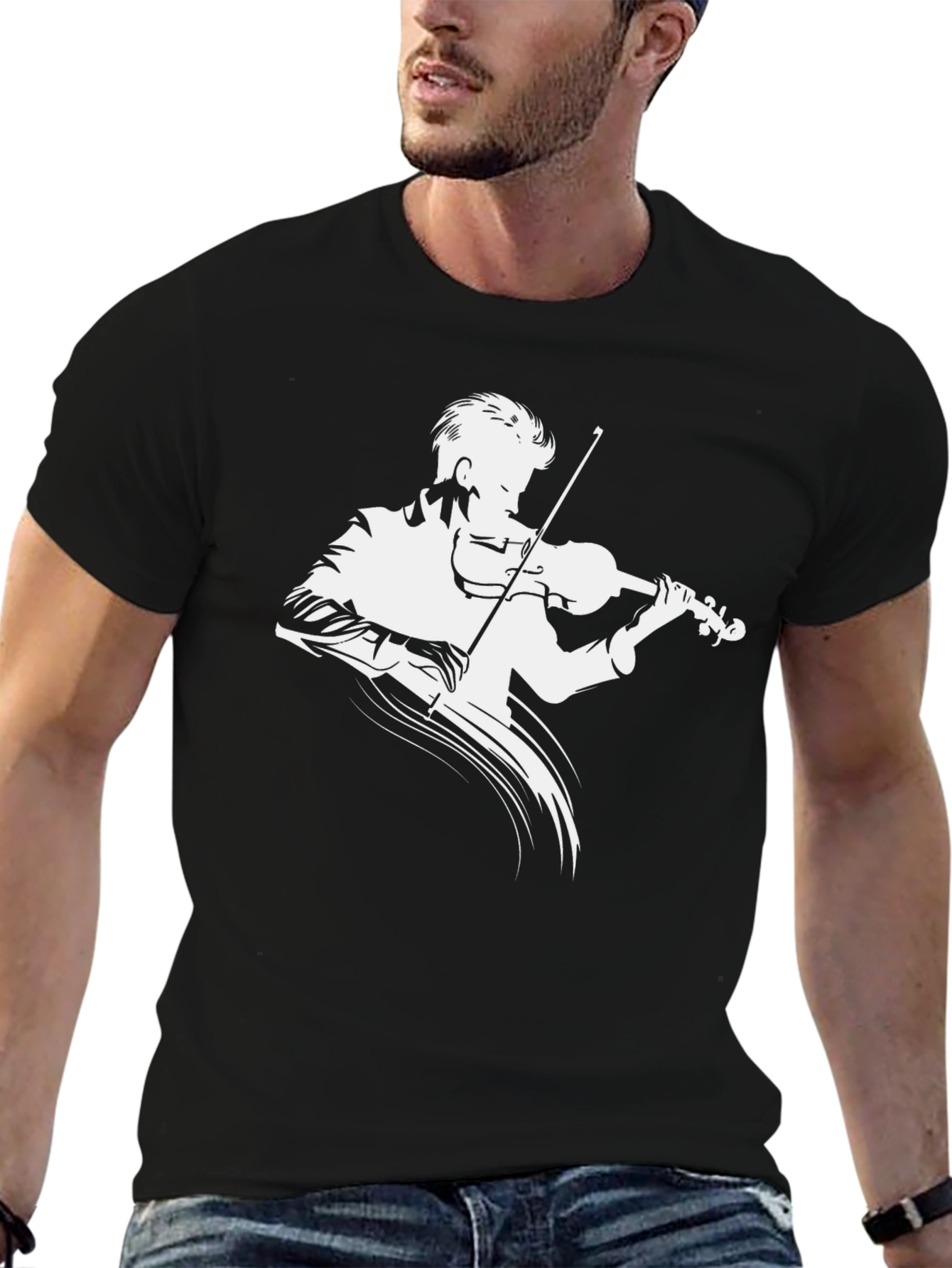 Violinist Graphic T-Shirt - Classic Black Tee