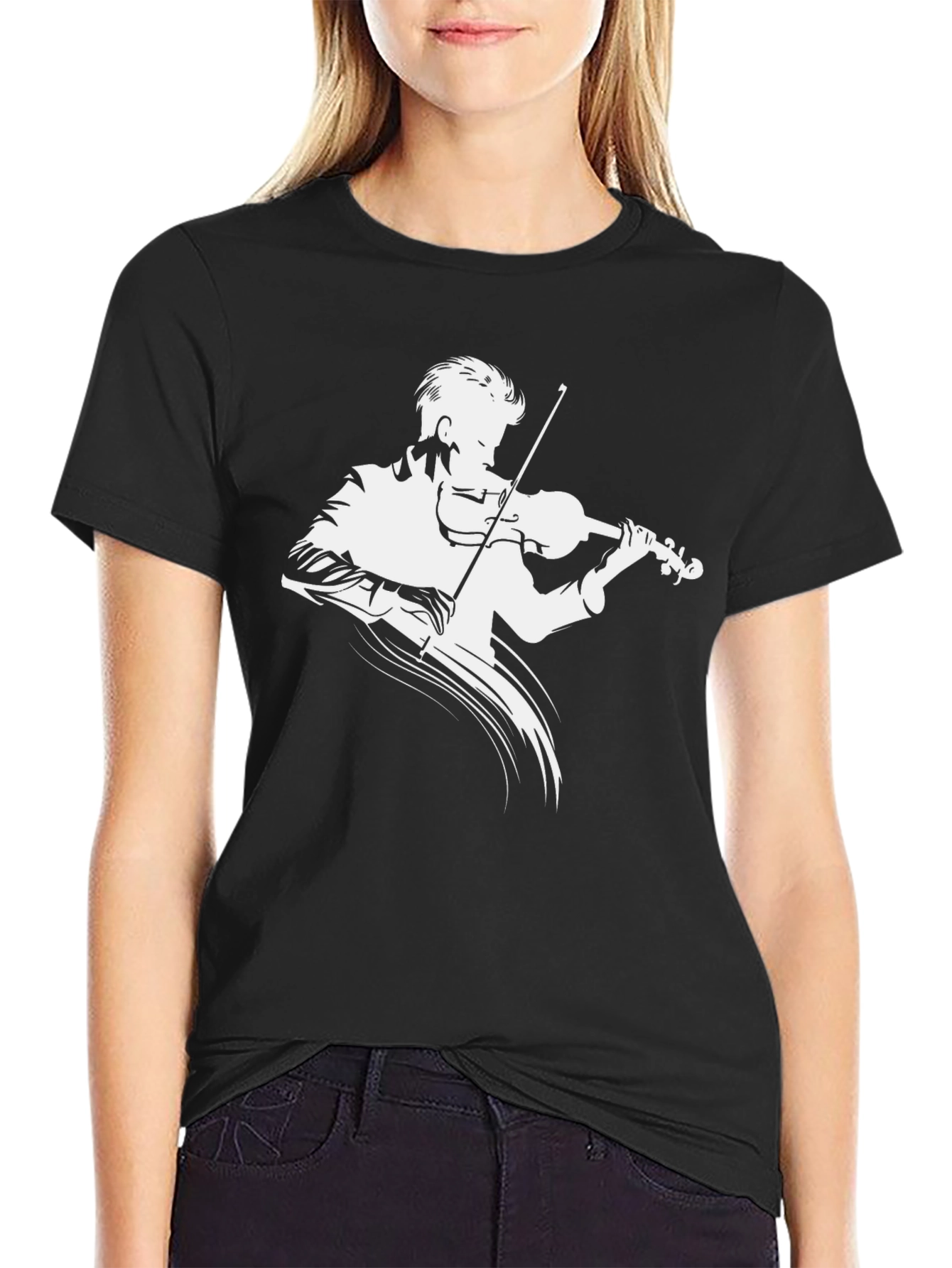 Violinist Graphic T-Shirt - Classic Black Tee