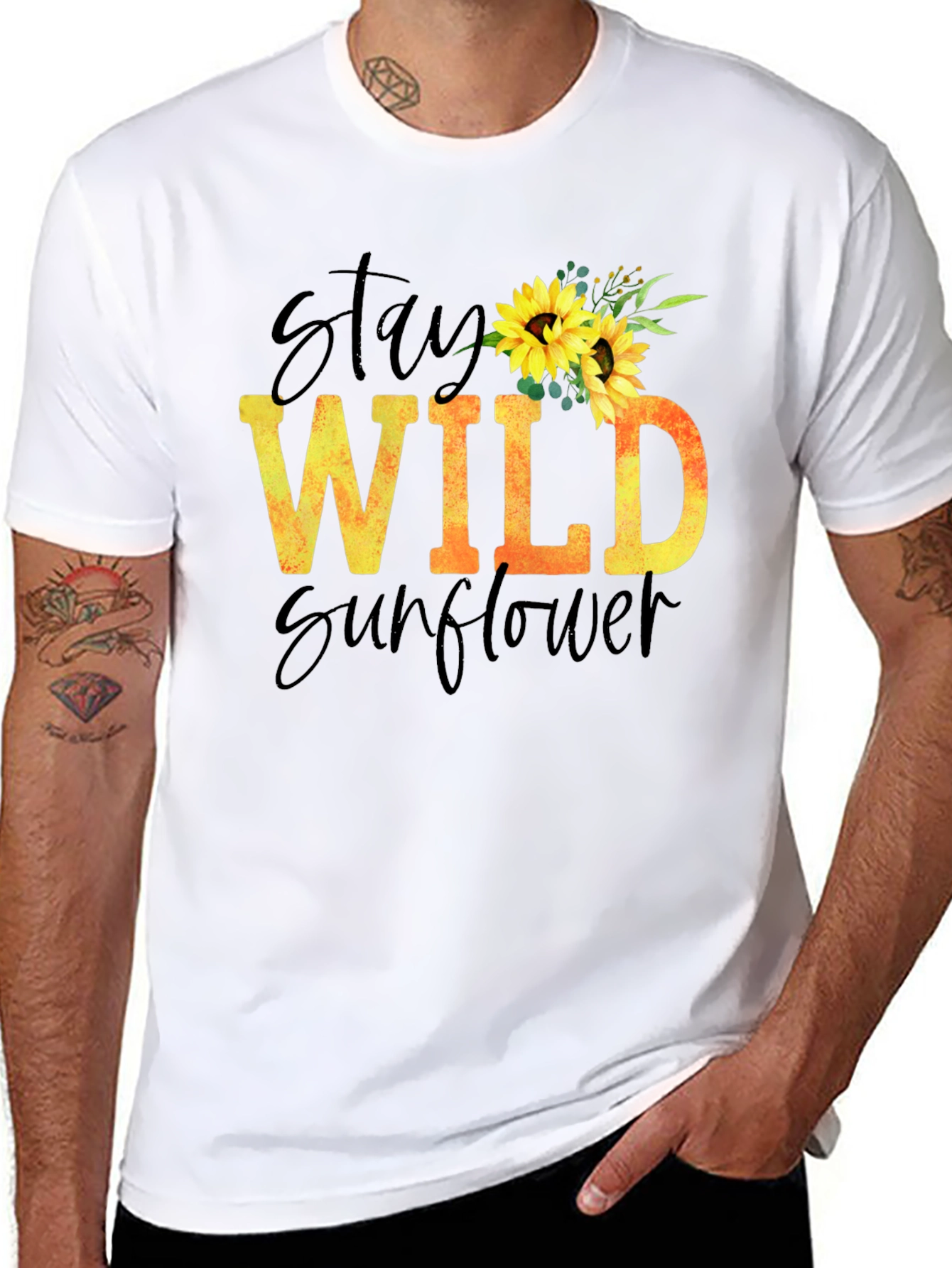 Stay Wild Sunflower Graphic T-Shirt