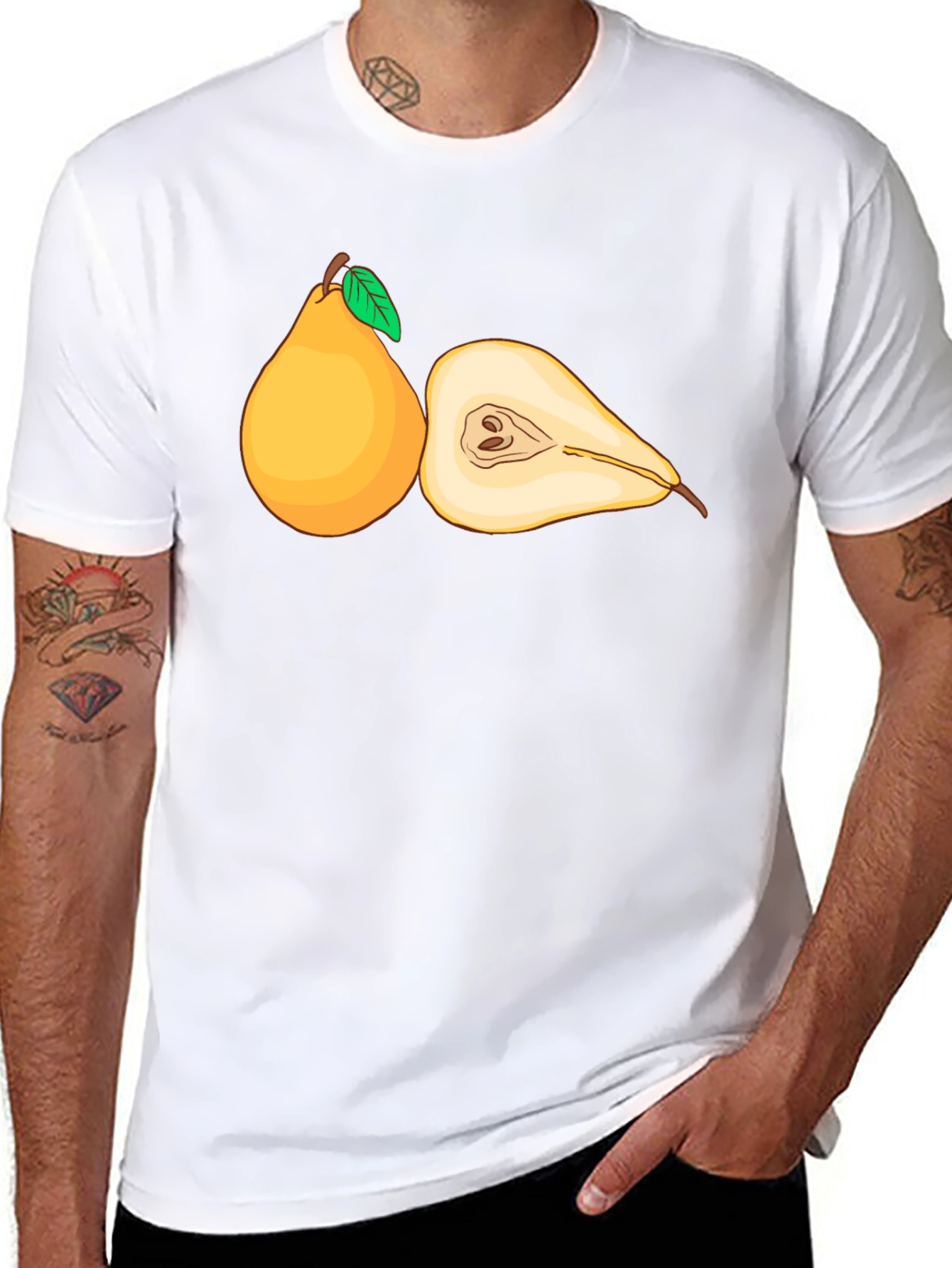 Pear Graphic Black T-Shirt