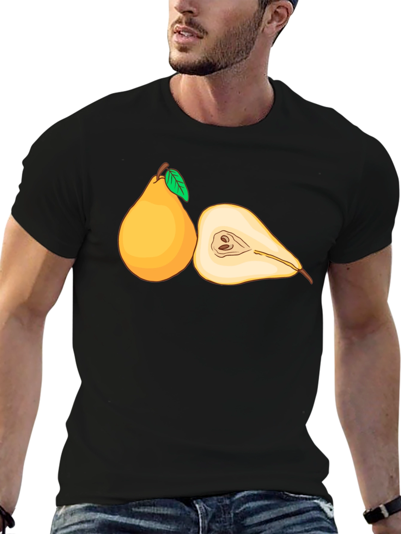 Pear Graphic Black T-Shirt
