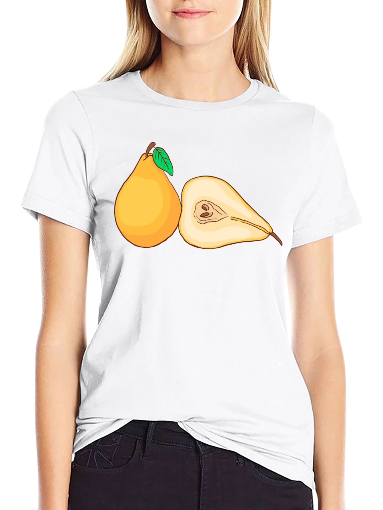 Pear Graphic Black T-Shirt