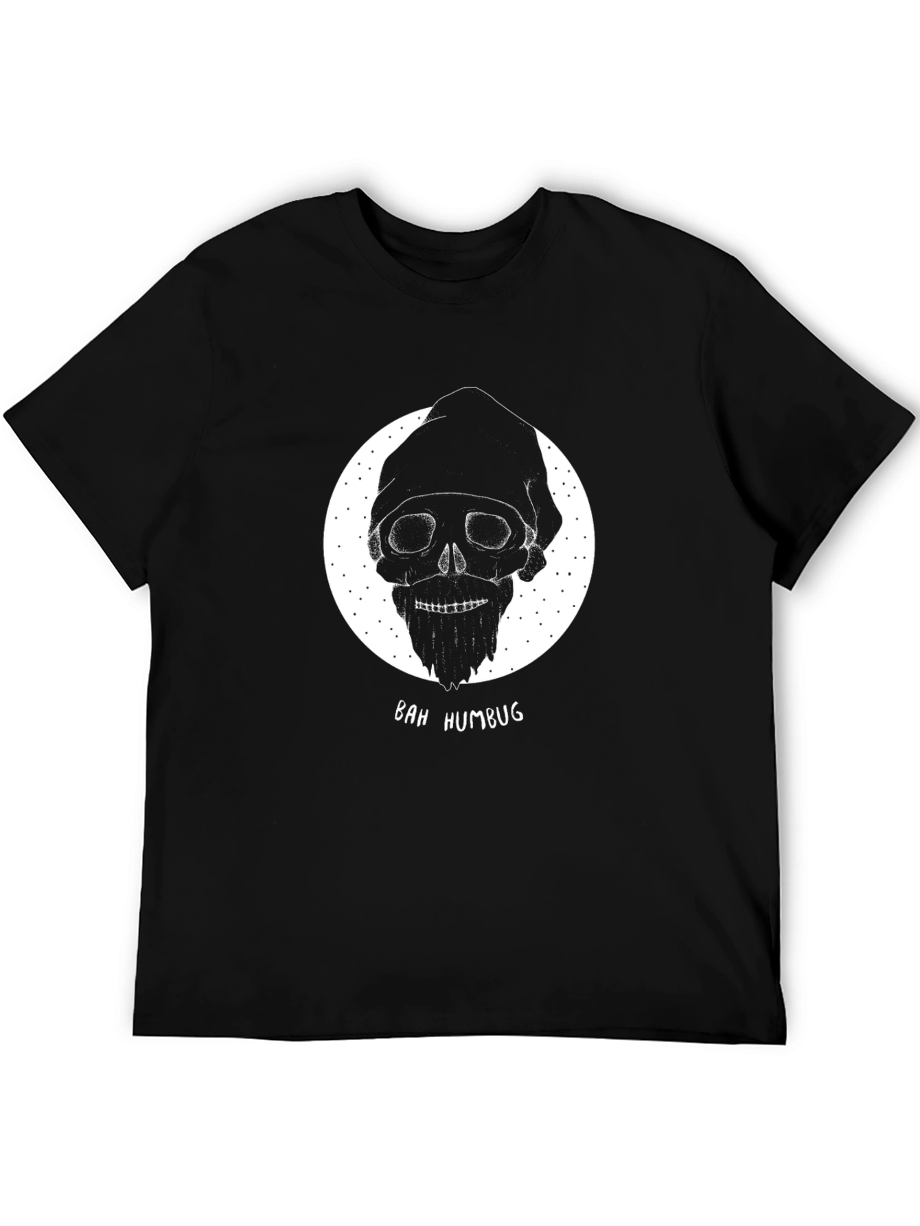 Bah Humbug Skull Graphic Tee - Mens Black T-Shirt