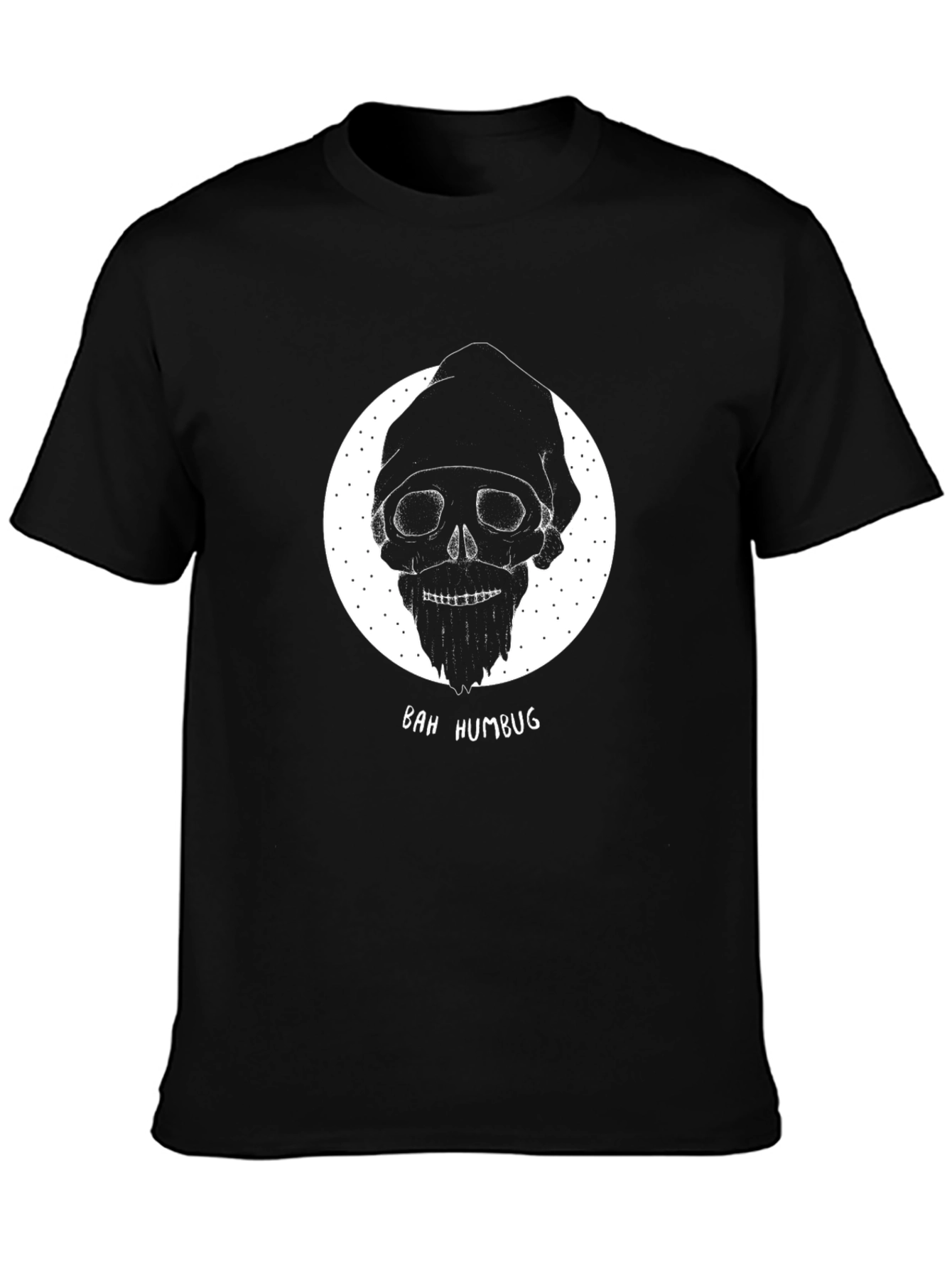 Bah Humbug Skull Graphic Tee - Mens Black T-Shirt
