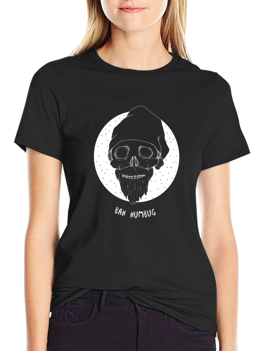 Bah Humbug Skull Graphic Tee - Mens Black T-Shirt