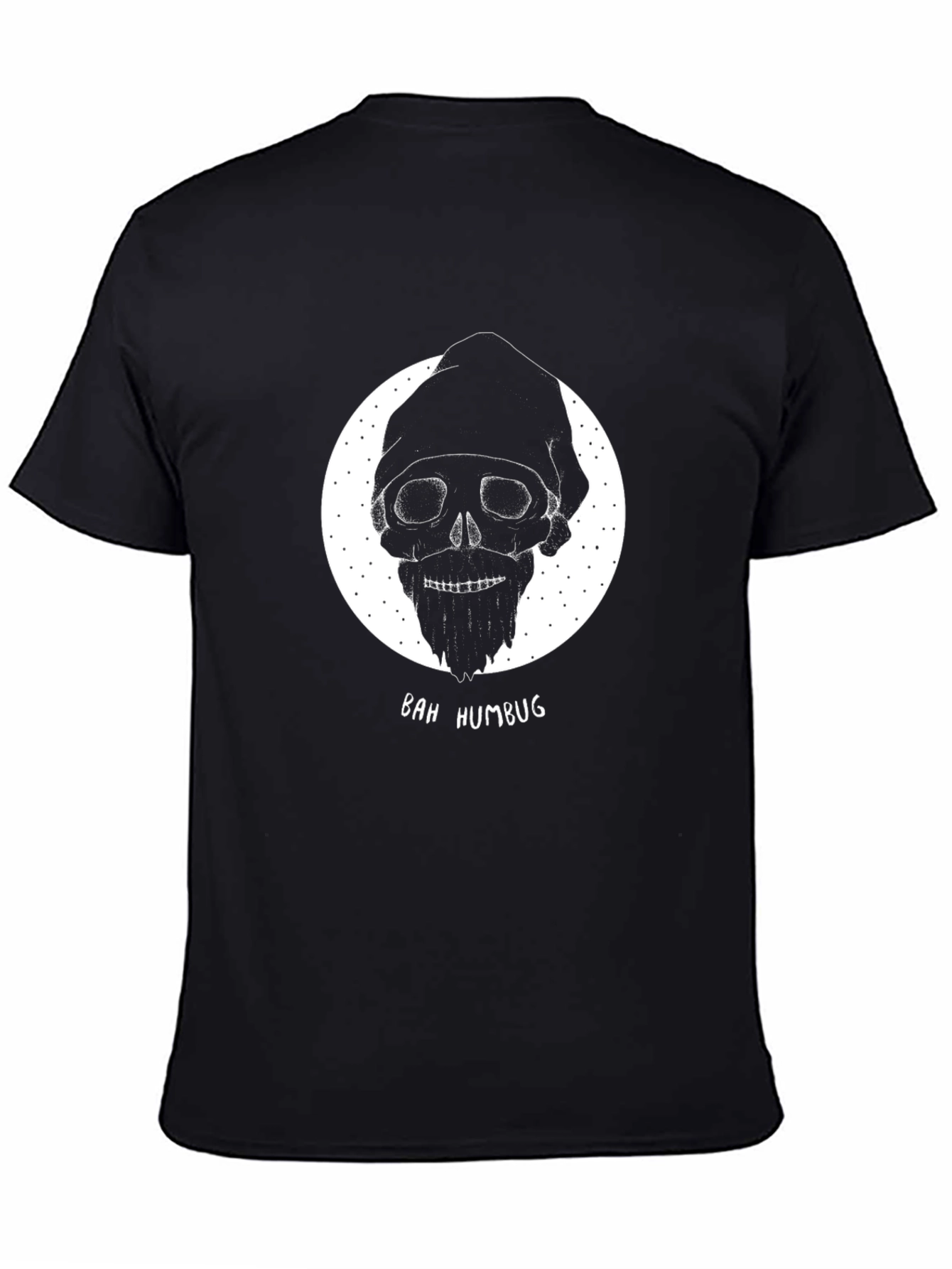 Bah Humbug Skull Graphic Tee - Mens Black T-Shirt