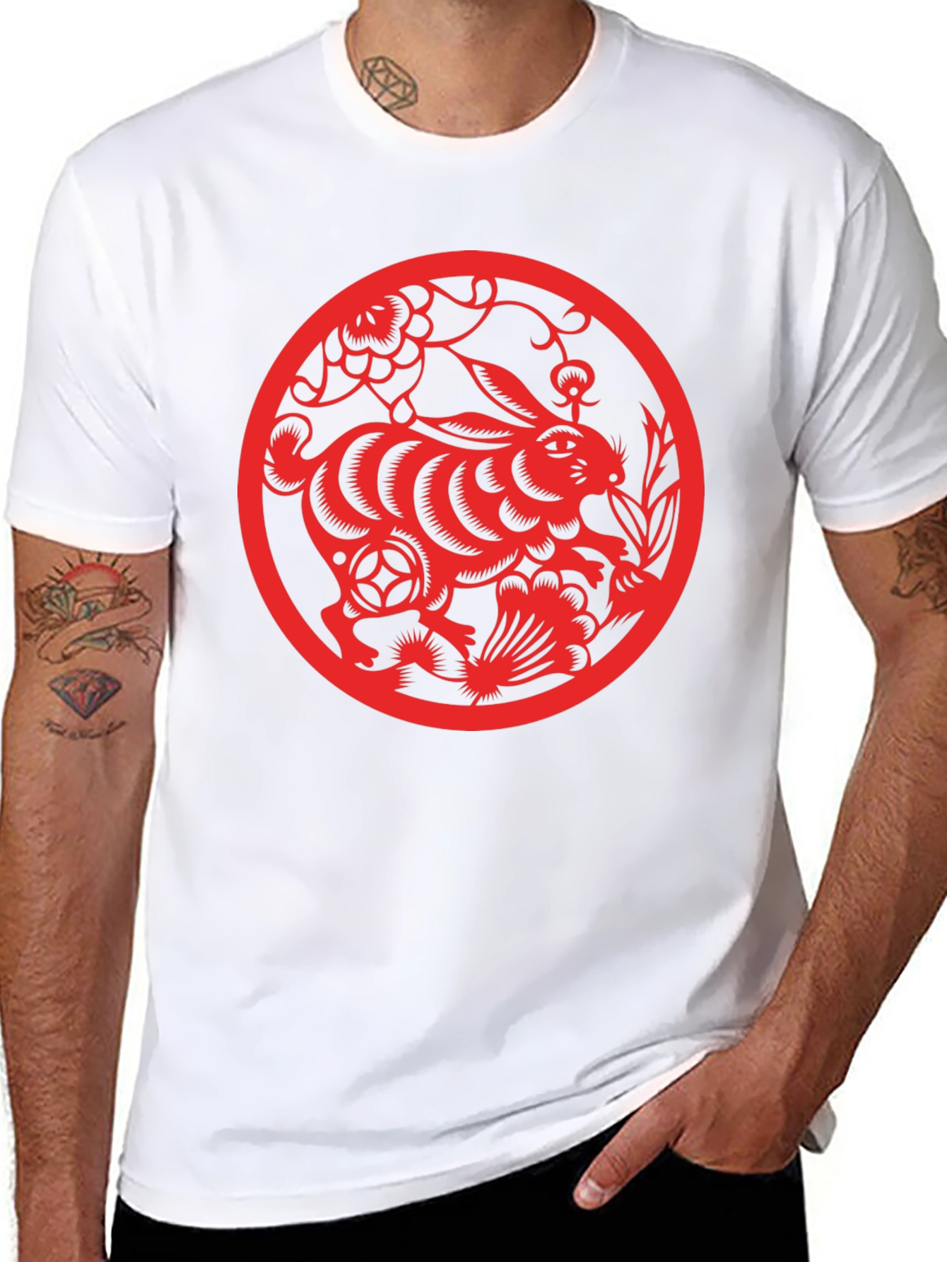 Rabbit Year T-Shirt - Red Chinese Zodiac Design