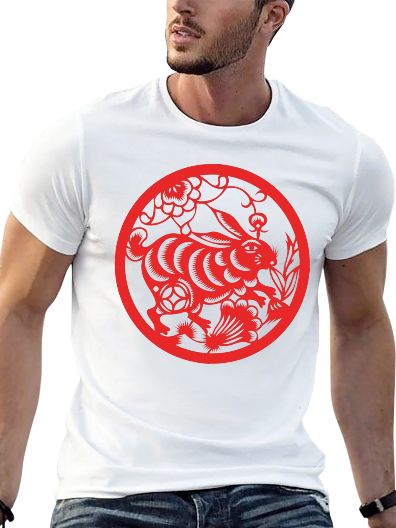 Rabbit Year T-Shirt - Red Chinese Zodiac Design