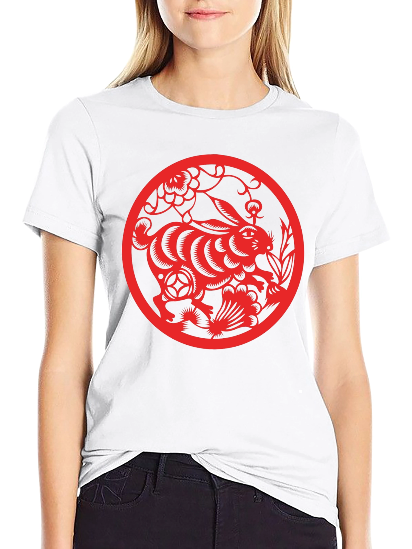 Rabbit Year T-Shirt - Red Chinese Zodiac Design